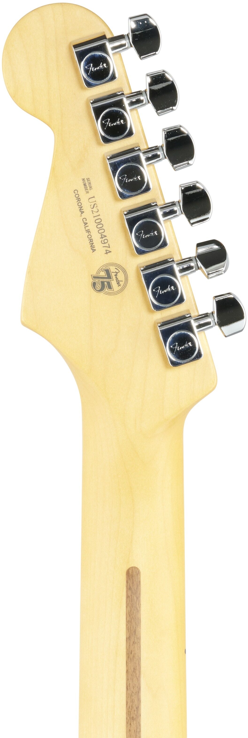 Fender American Pro II HSS Stratocaster Electric Guitar, Maple Fingerboard (with Case), Mystic Surf Green, Headstock Straight Back