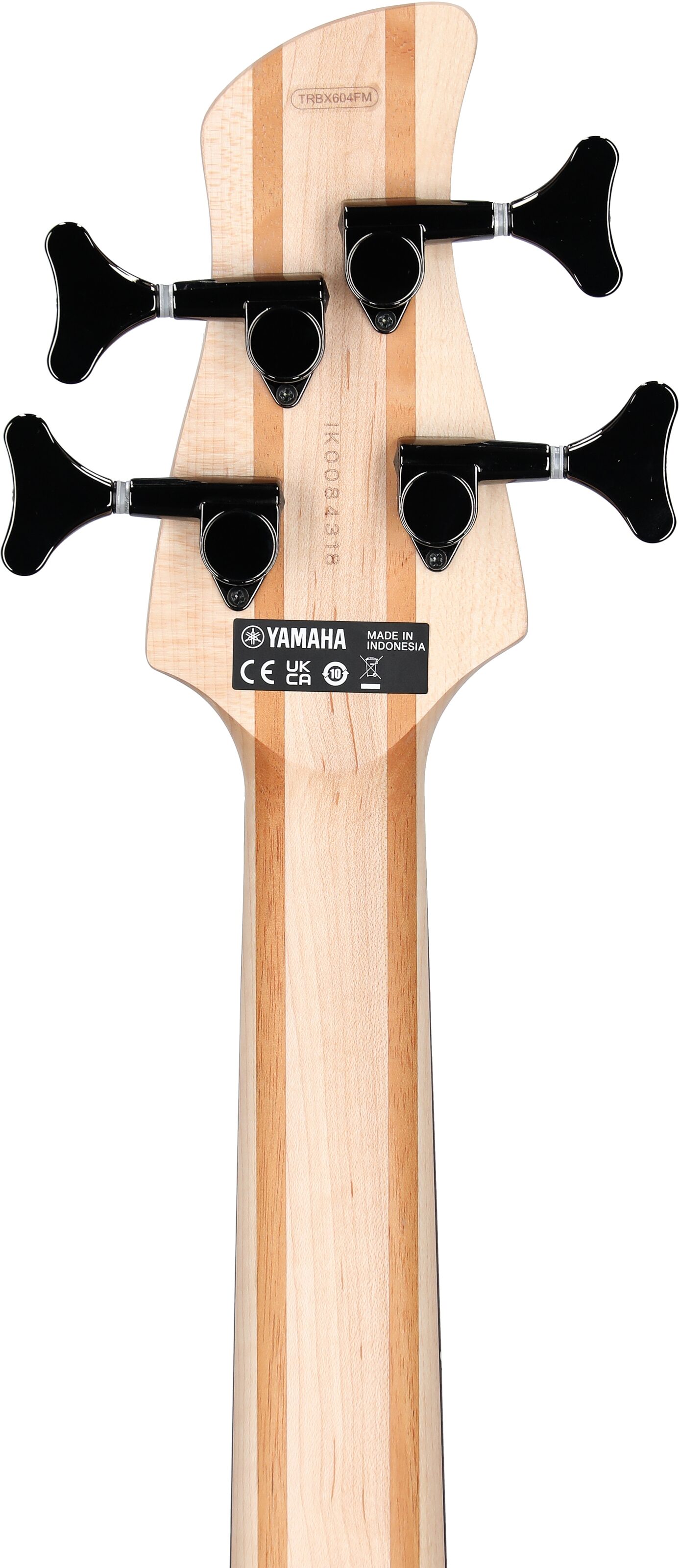 Yamaha TRBX604FM Electric Bass, Indigo Blue, Headstock Straight Back