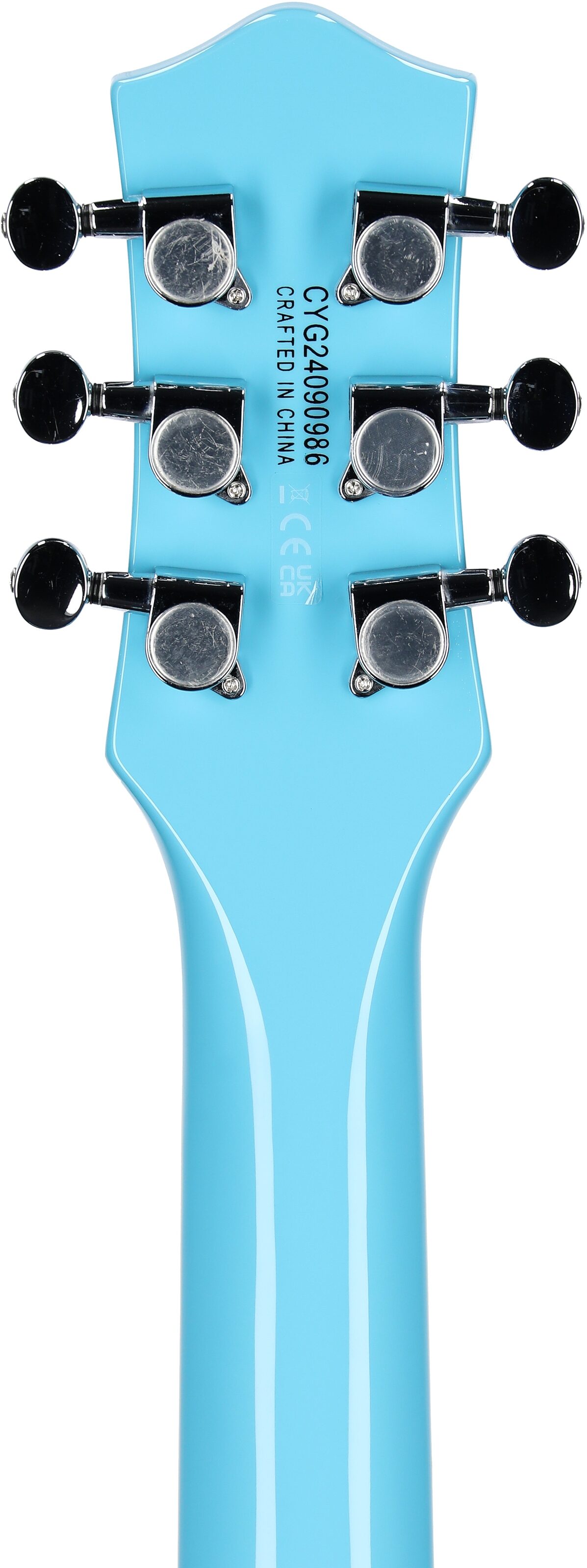 Gretsch G5232T Electromatic Double Jet Electric Guitar, Laurel Fingerboard, Kailani Blue, Headstock Straight Back