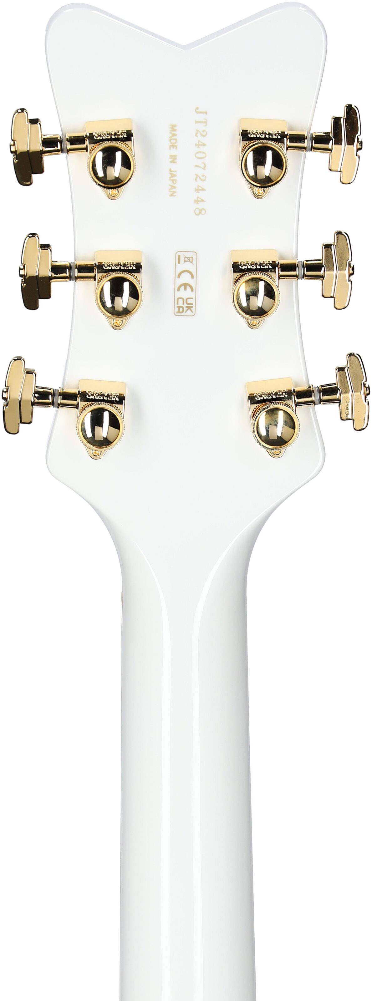Gretsch Pro Series Falcon Electric Guitar (with Case), White, Headstock Straight Back