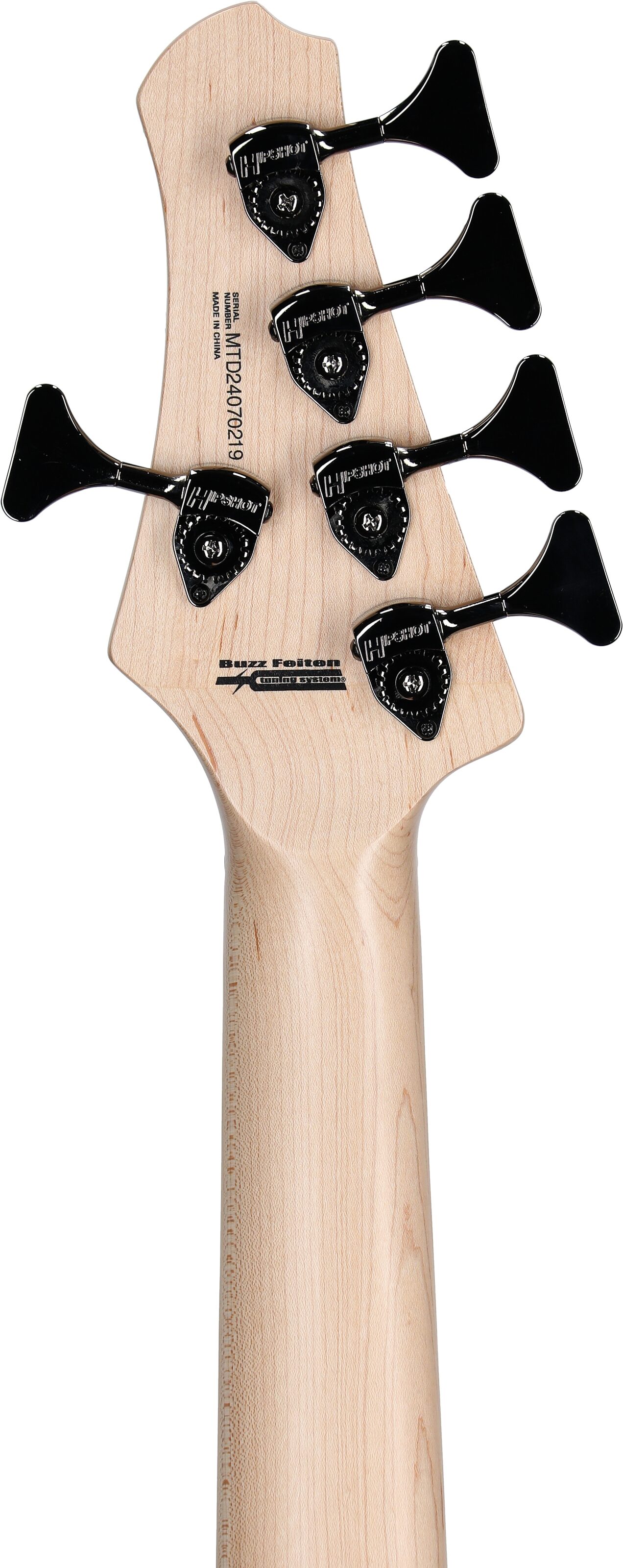 MTD Kingston Saratoga Deluxe 5 Electric Bass, 5-String (with Maple Fingerboard), Deep Cherry Burst, Headstock Straight Back