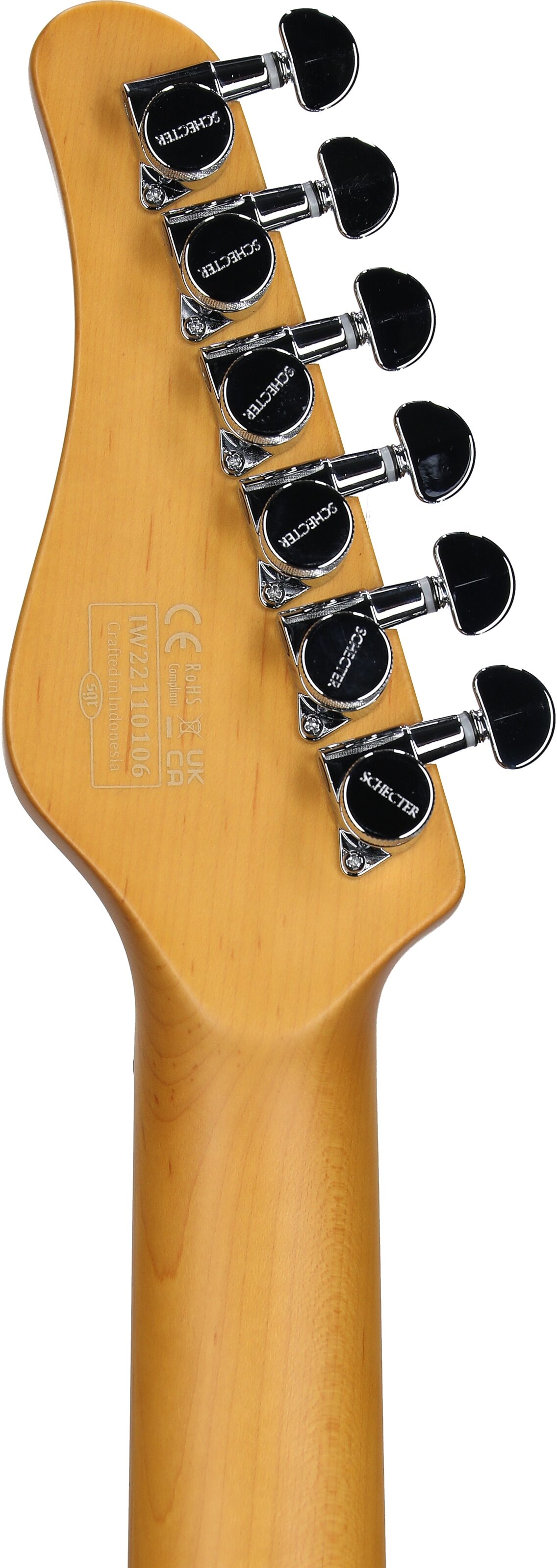 Schecter MV-6 Electric Guitar, with Maple Fingerboard, Super Sonic Blue, Headstock Straight Back