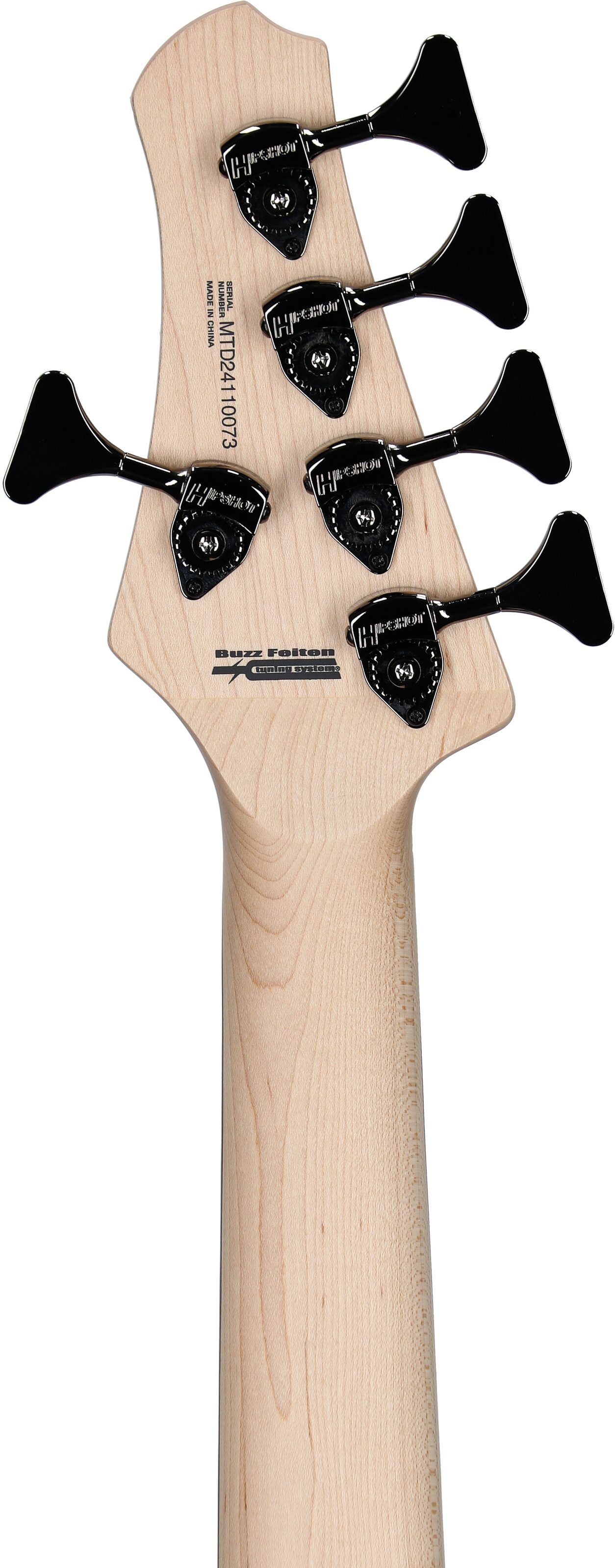 MTD Kingston Super 5 Electric Bass, 5-String (with Laurel Fingerboard), Black, Headstock Straight Back