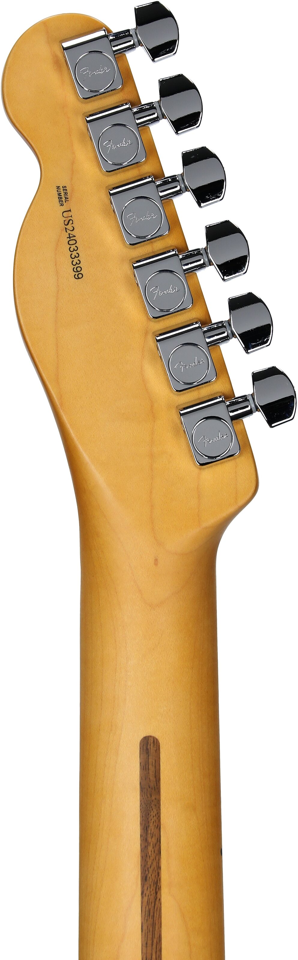 Fender Limited Edition American Pro II Telecaster Thinline Electric Guitar (with Case), Transparent Surf Green, Headstock Straight Back