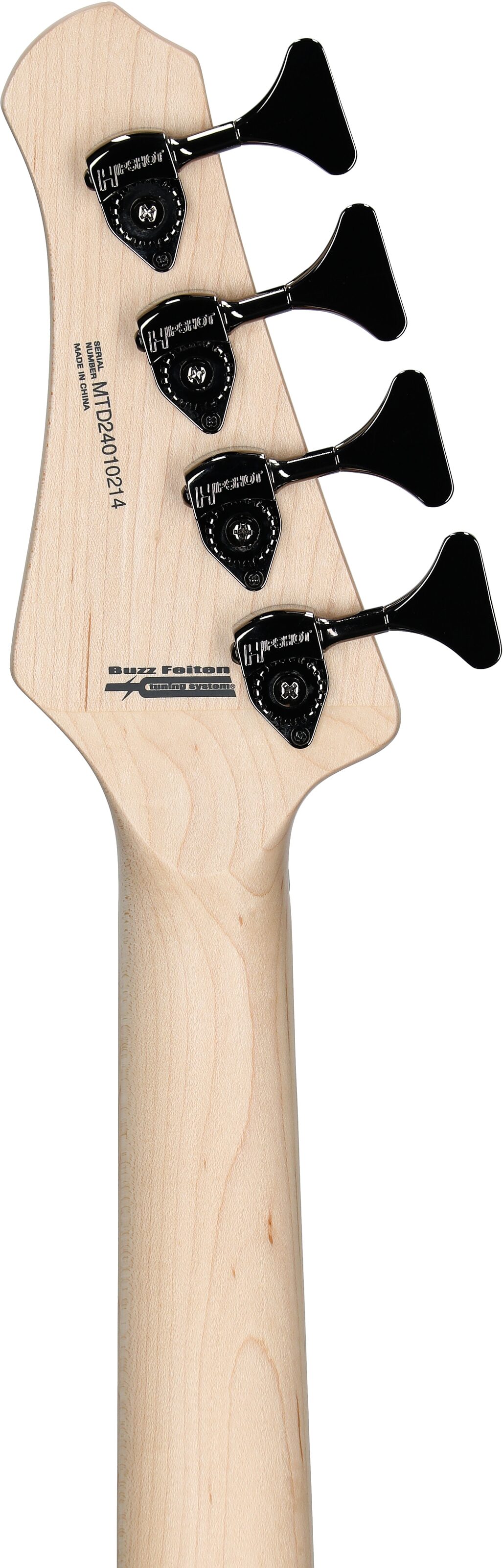 MTD Kingston Super 4-String Electric Bass, Dr. Browns Burst, Headstock Straight Back