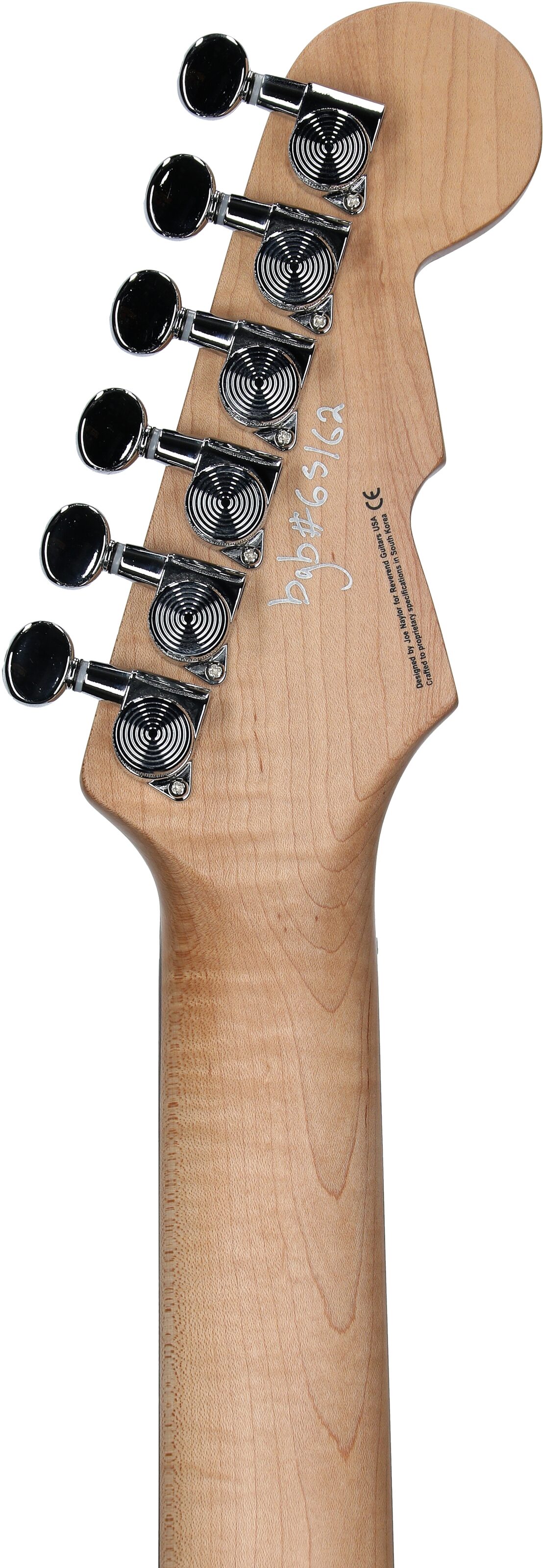 Reverend Charger 290 Electric Guitar, Left-Handed, Periwinkle, Headstock Straight Back