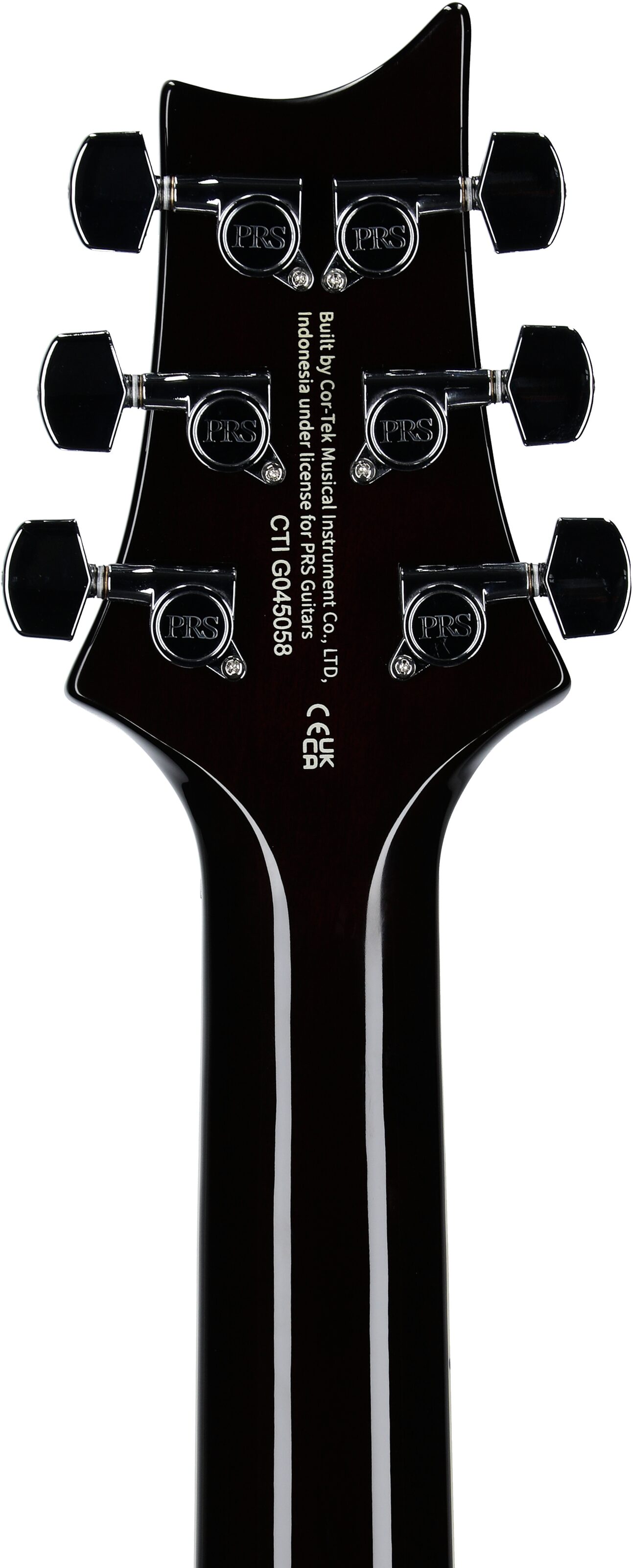 PRS Paul Reed Smith SE Custom 24 Semi-Hollow Piezo Electric Guitar (with Gig Bag), Orange Tiger, Headstock Straight Back