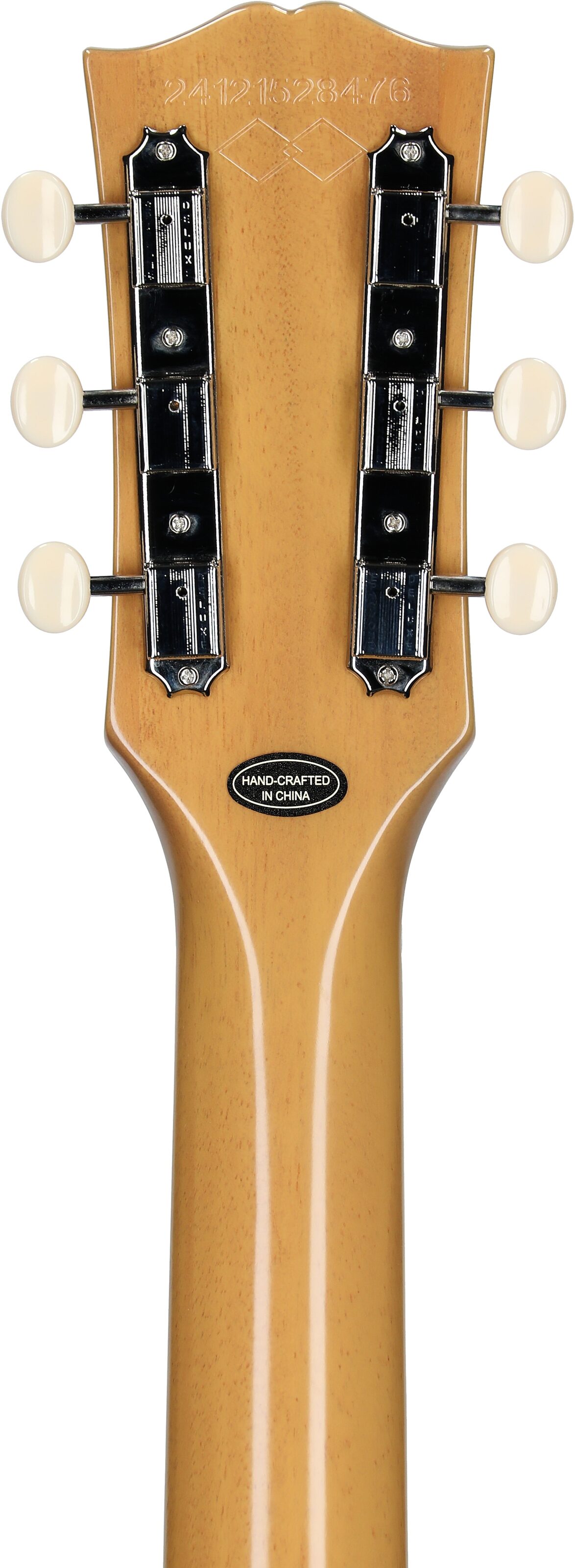 Epiphone Inspired by Gibson Custom 1960 Les Paul Special Double Cut Reissue Electric Guitar (with Case), TV Yellow, Headstock Straight Back