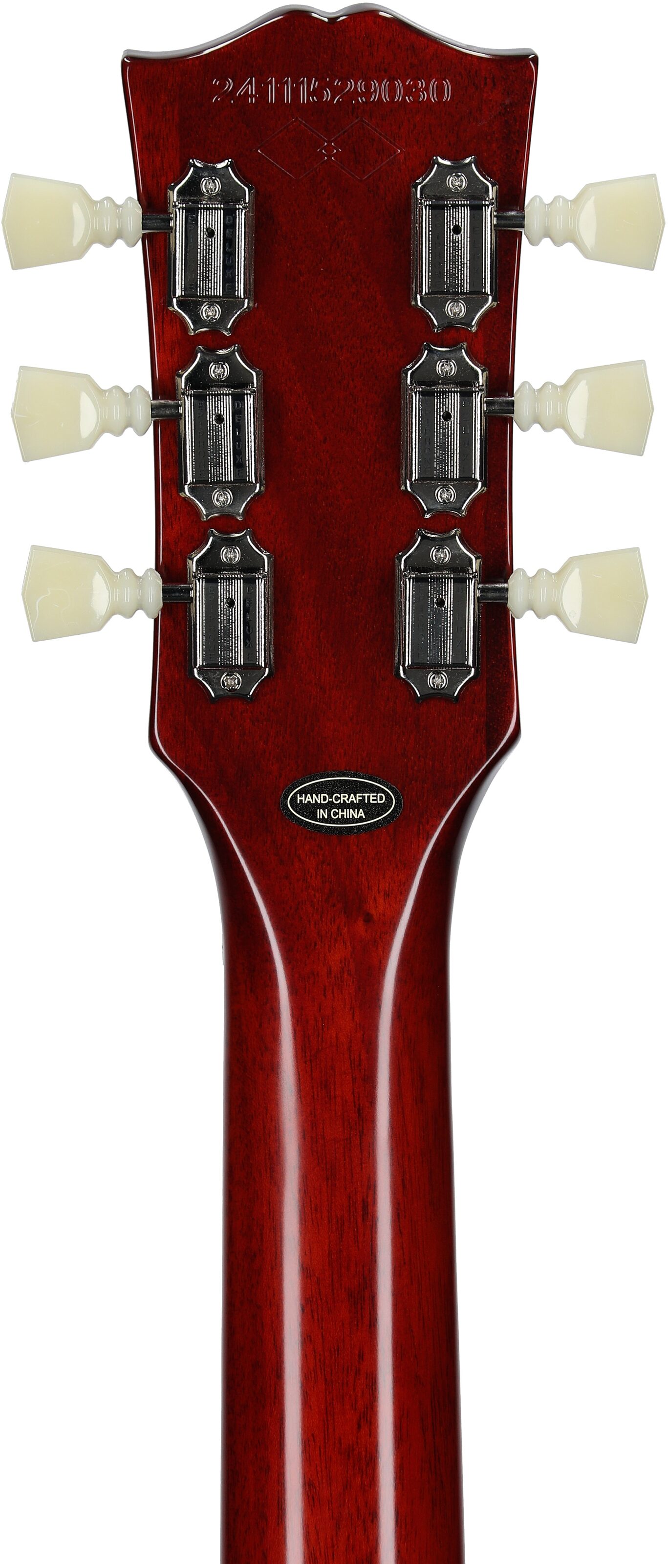 Epiphone Inspired by Gibson Custom 1960 Les Paul Standard Reissue Electric Guitar (with Case), Washed Cherry Sunburst, Headstock Straight Back