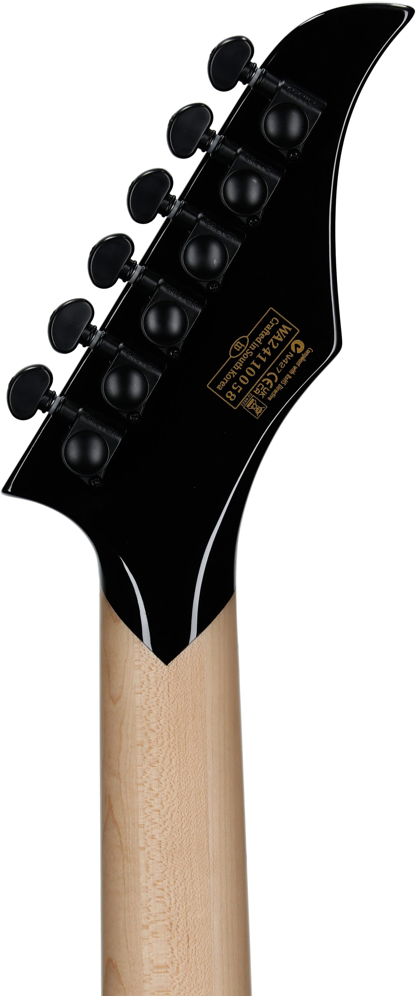 Wylde Audio Berzerker Raw Top Electric Guitar, Blood Skulls, Headstock Straight Back