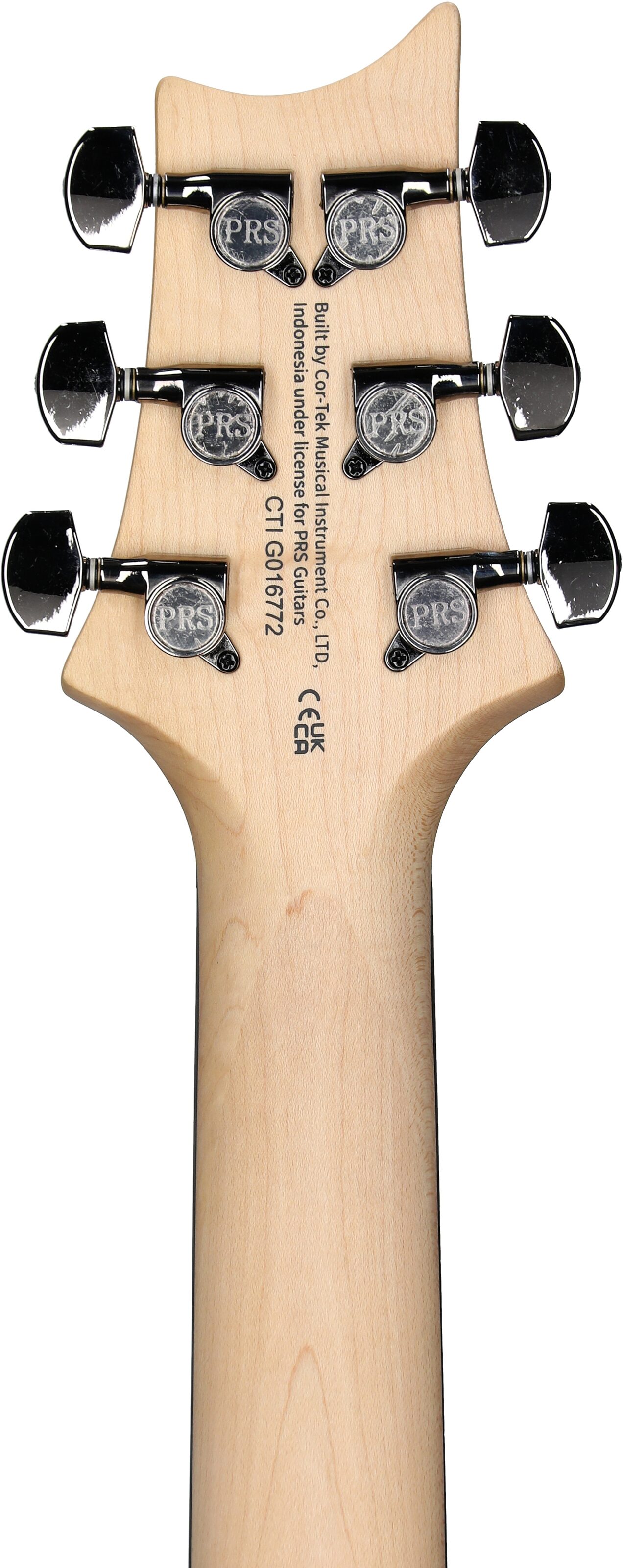PRS SE Swamp Ash CE24 Sandblasted Limited Edition Electric Guitar (with Gig Bag), Sandblasted White, Headstock Straight Back