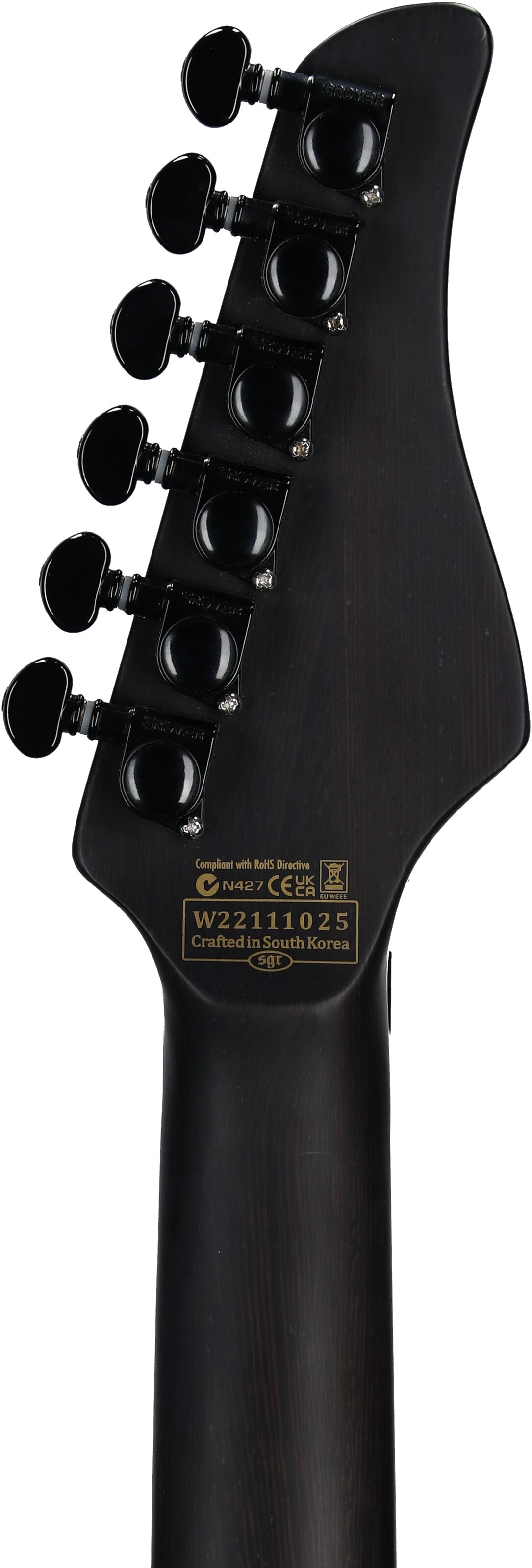 Schecter Reaper 6 FRS Elite Electric Guitar, Deep Ocean Blue, Headstock Straight Back