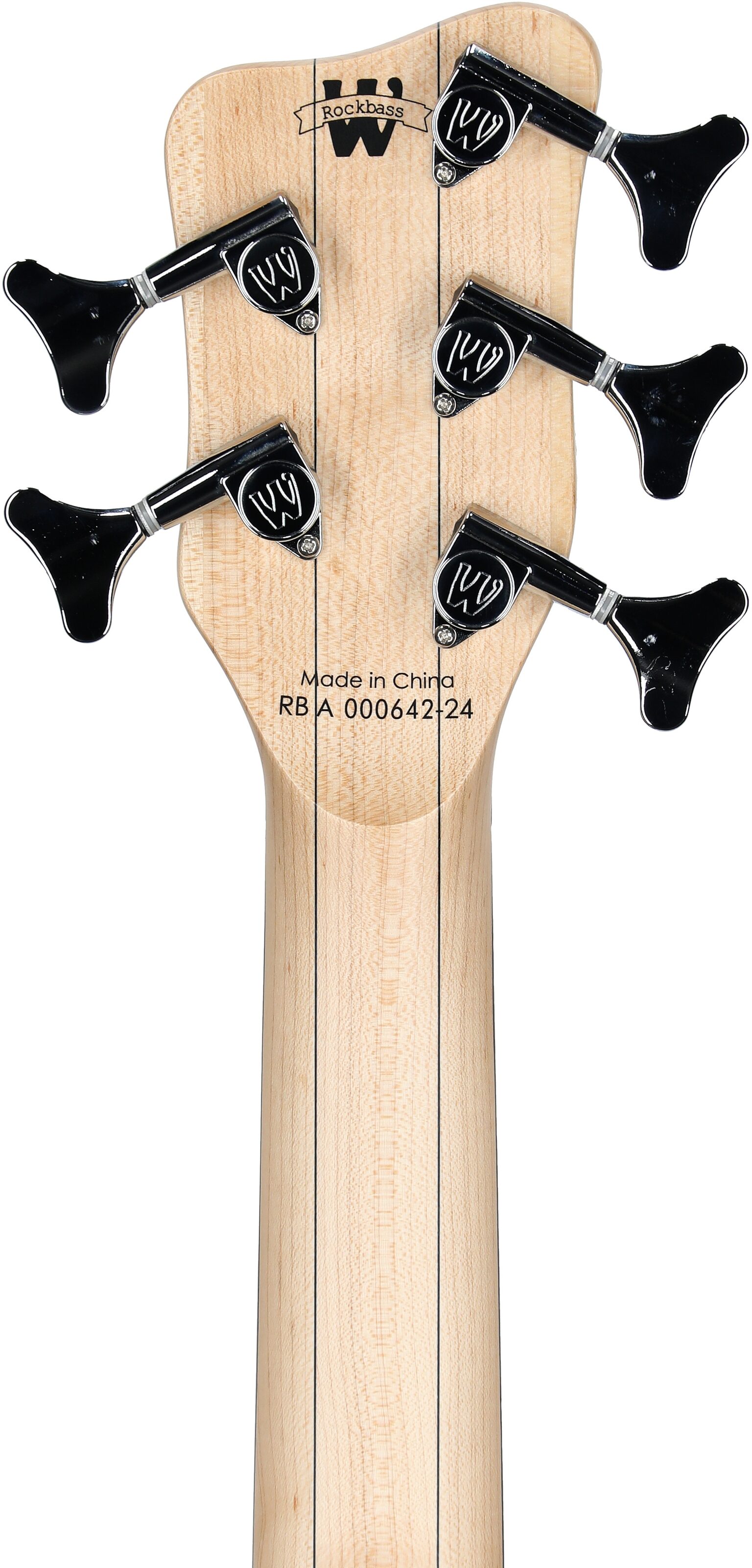 Warwick RockBass Corvette Basic 5 Active Electric Bass, 5-String, Natural, Headstock Straight Back