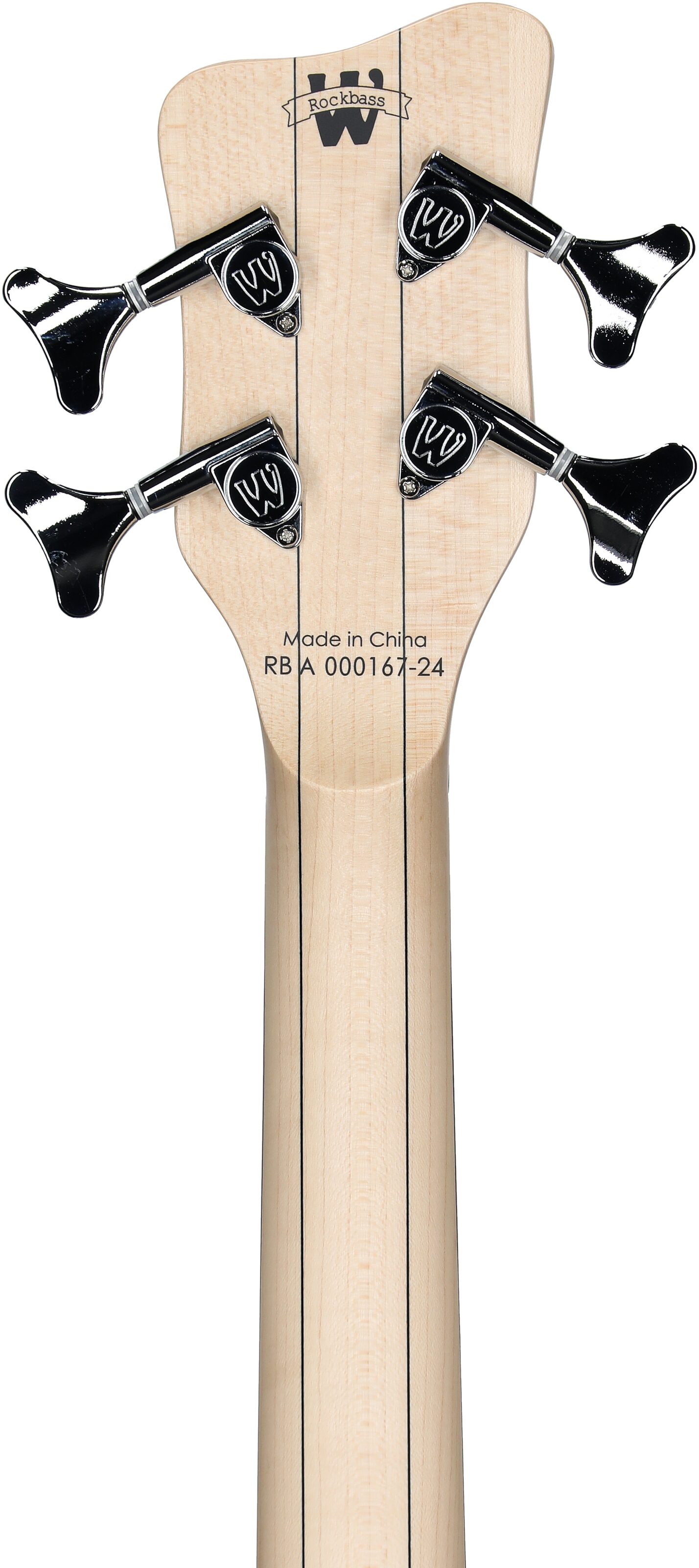 Warwick RockBass Corvette Basic 4 Active Electric Bass, Ocean Blue, Headstock Straight Back