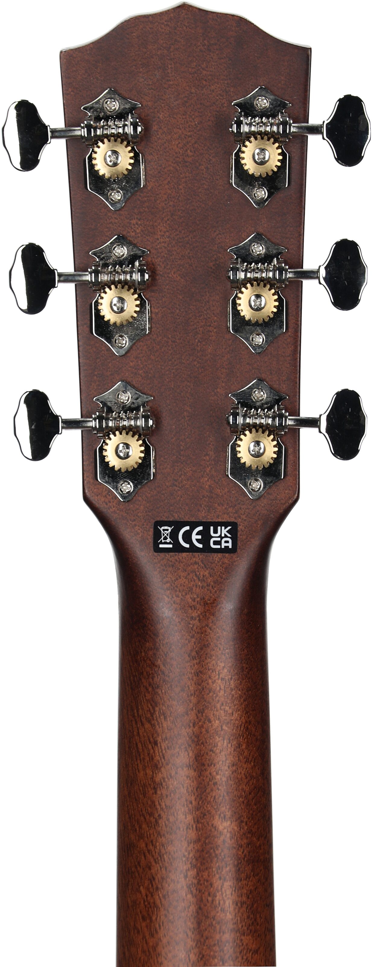 Fender Paramount PD-220E Dreadnought Acoustic-Electric Guitar (with Case), Three-Tone Vintage Sunburst, Open Box (Very Good), Headstock Straight Back