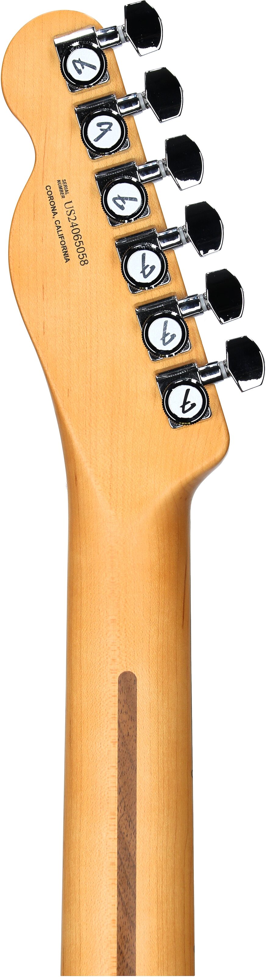 Fender American Ultra II Telecaster Electric Guitar, Ebony Fingerboard (with Case), Solar Flare, Headstock Straight Back