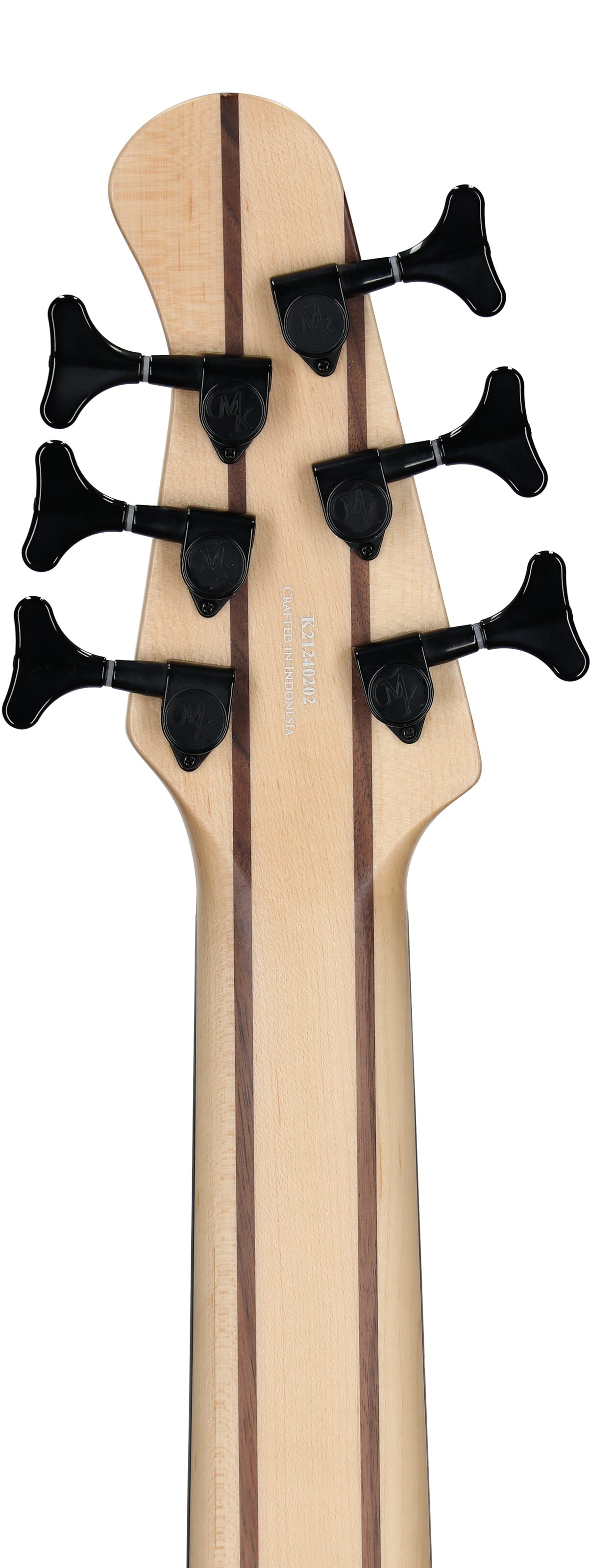 Michael Kelly Pinnacle 6 Electric Bass, 6-String, Natural Burl, Headstock Straight Back