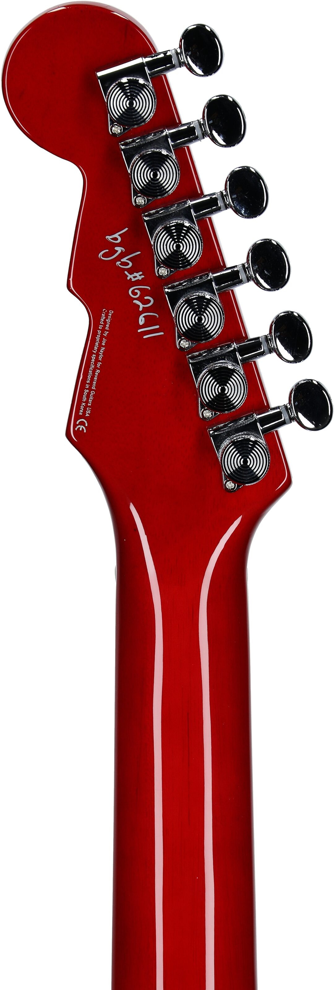 Reverend Warhawk DAW Electric Guitar, Transparent Cherry, Headstock Straight Back