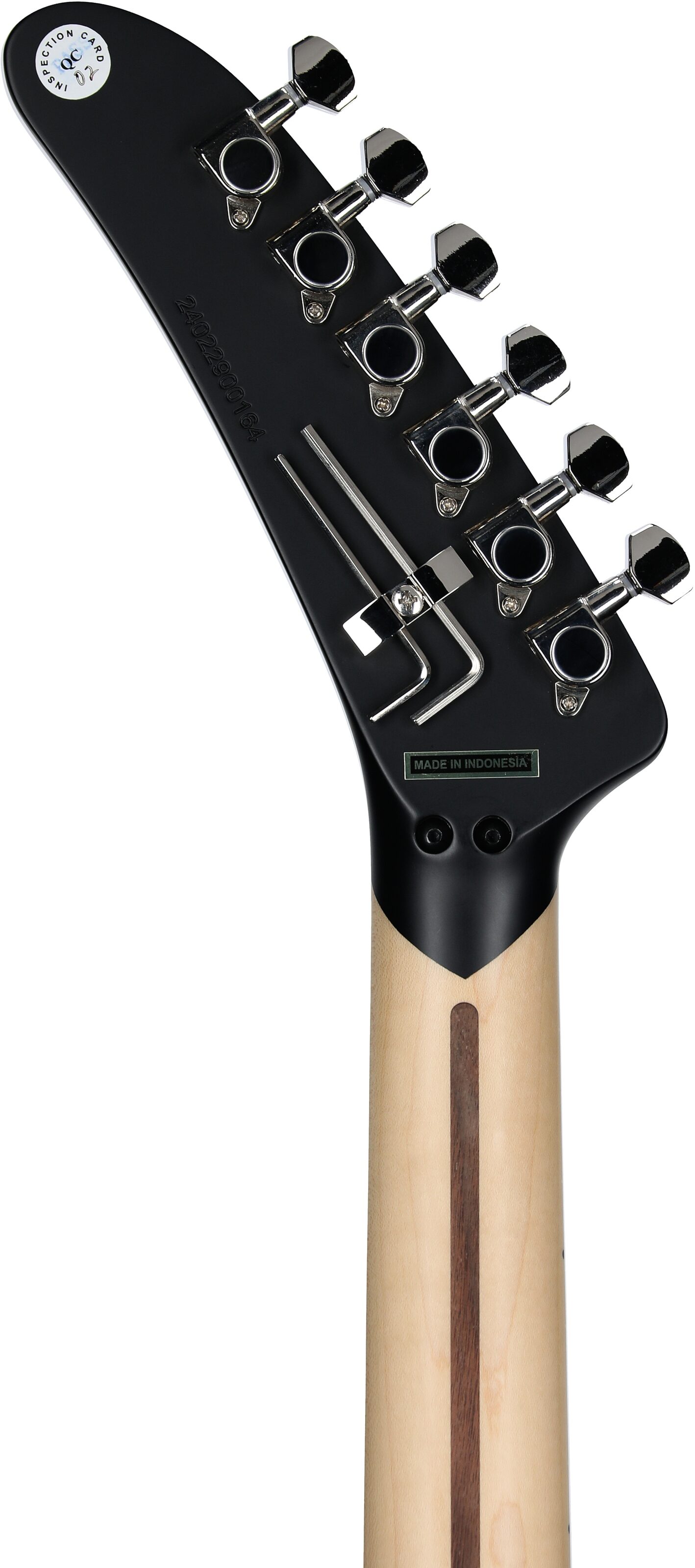 Kramer The 84 Electric Guitar (with Gig Bag), Intruder Black Satin, Headstock Straight Back