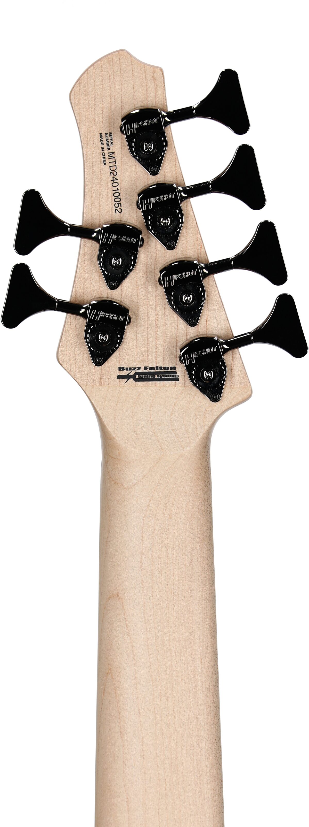 MTD Kingston Z6MP Electric Bass, 6-String (with Maple Fingerboard), Satin Amber, Headstock Straight Back