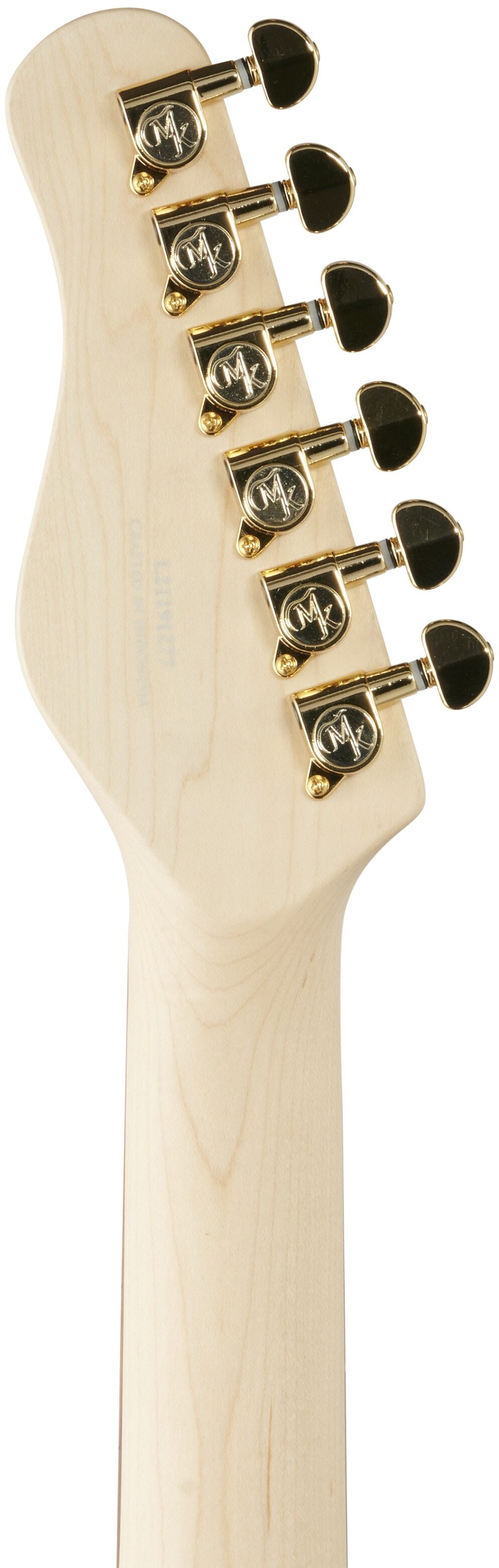 Michael Kelly Custom Collection '60s Burl Ultra Electric Guitar, Pau Ferro Fingerboard, Natural Burl, Headstock Straight Back