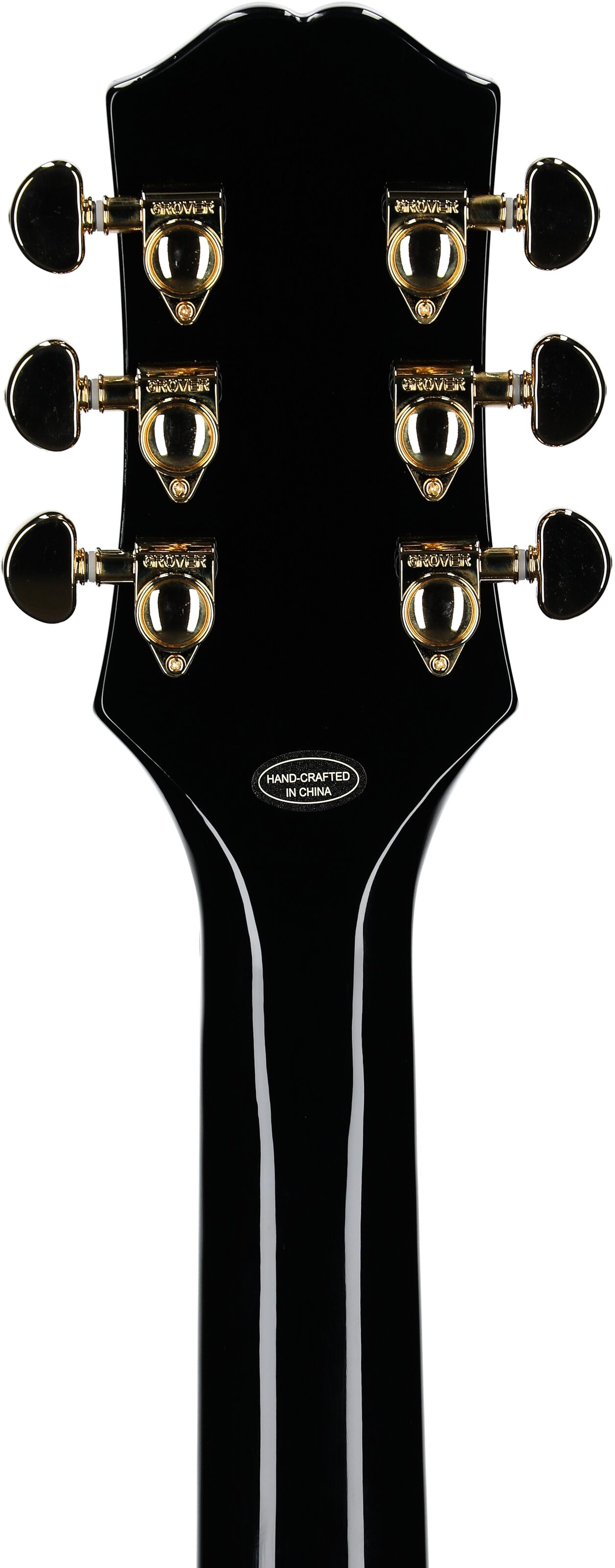 Epiphone Exclusive Les Paul Custom 3-Pickup Electric Guitar (with Soft Case), Ebony, Headstock Straight Back