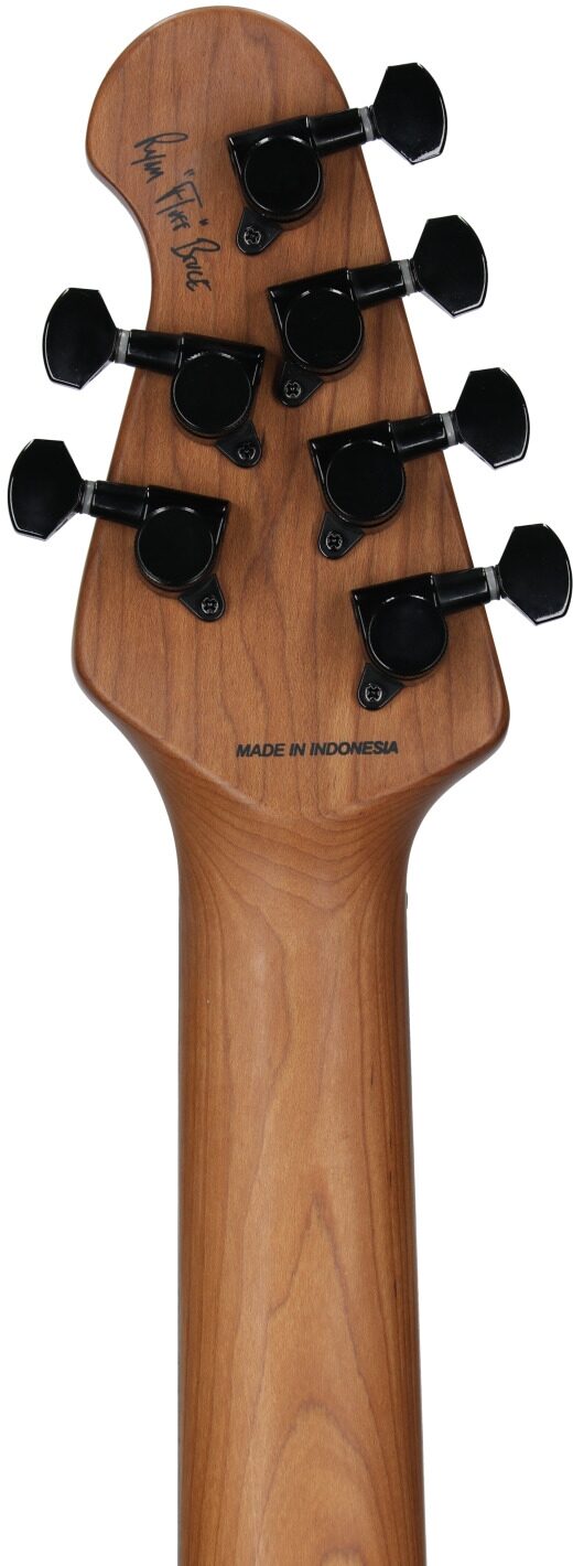 Sterling by Music Man Ryan Fluff Bruce StingRay Electric Guitar, Rula Thumb Red, Headstock Straight Back