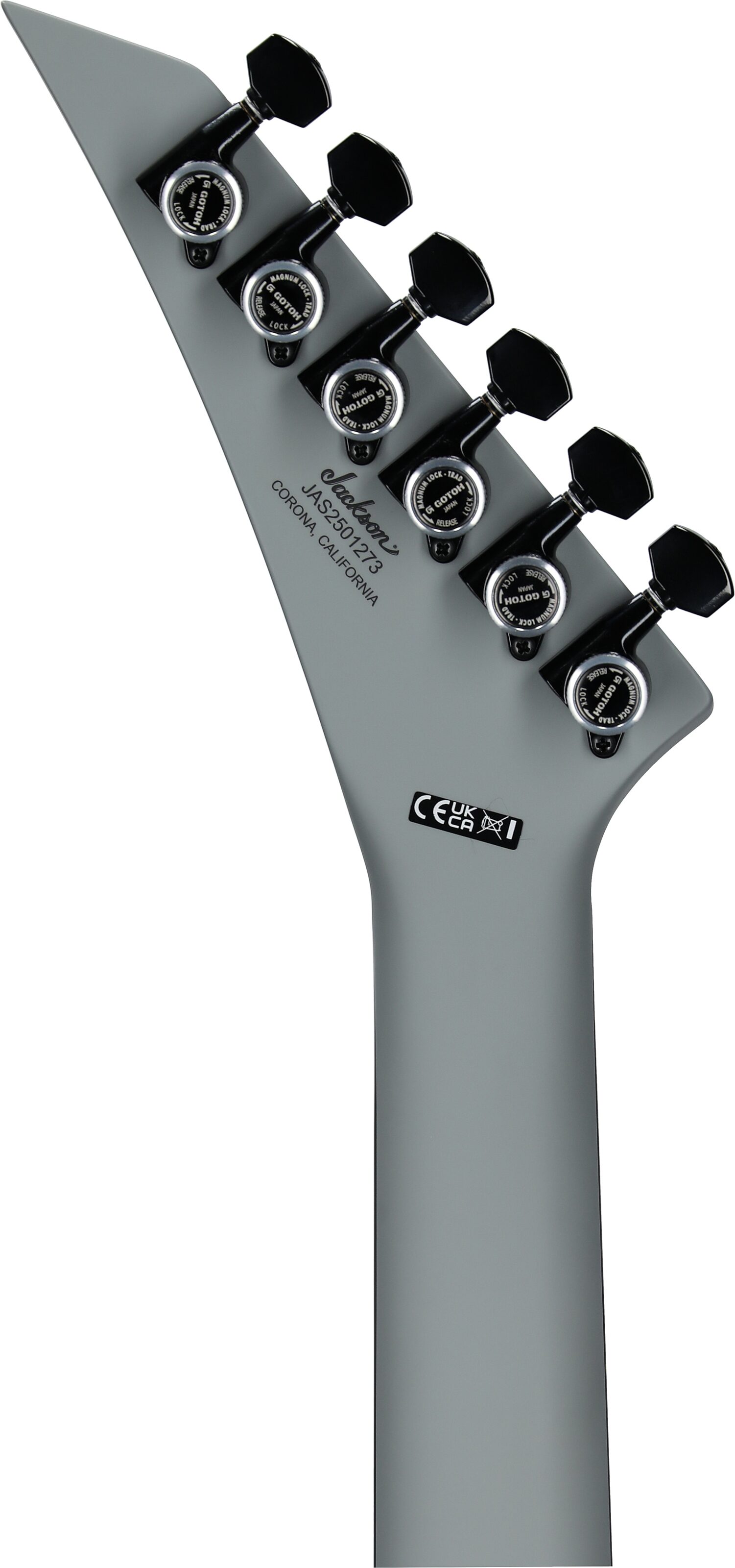 Jackson American Series Soloist SL2 DX HT Electric Guitar (with Case), Satin Porsche Gray, Headstock Straight Back