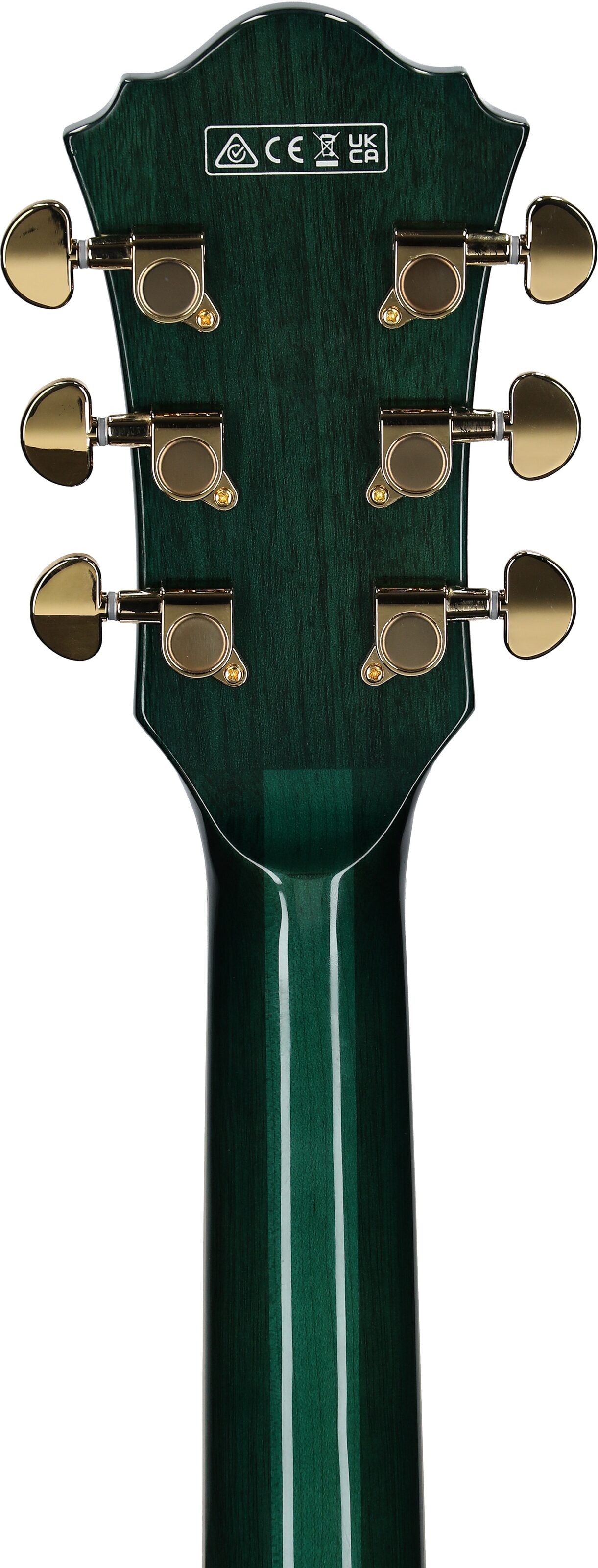 Ibanez Artcore Expressionist AS93FM Semi-Hollowbody Electric Guitar, Transparent Moss, Headstock Straight Back