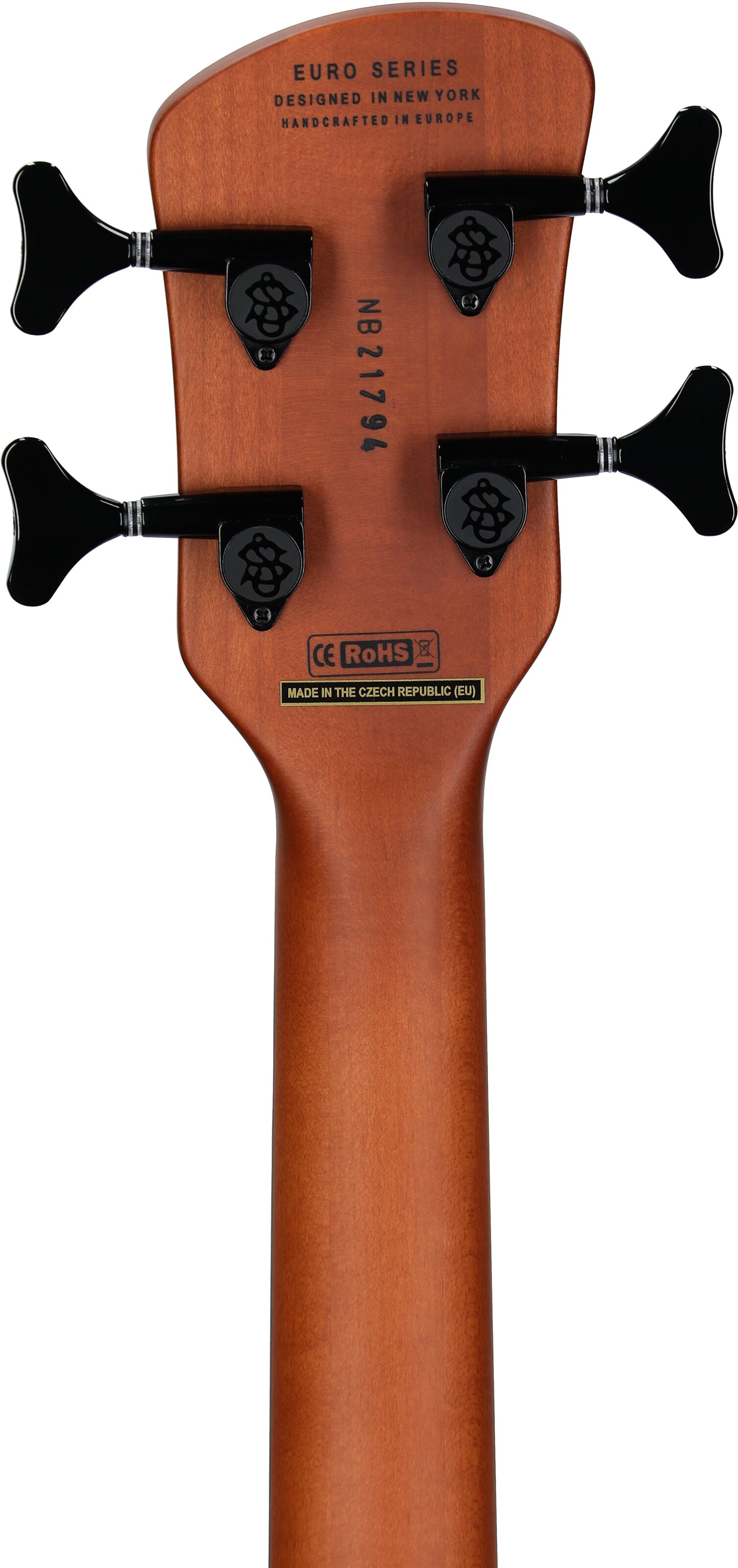 Spector Euro4 LX Electric Bass (with Gig Bag), Natural Sunburst Matte, Headstock Straight Back