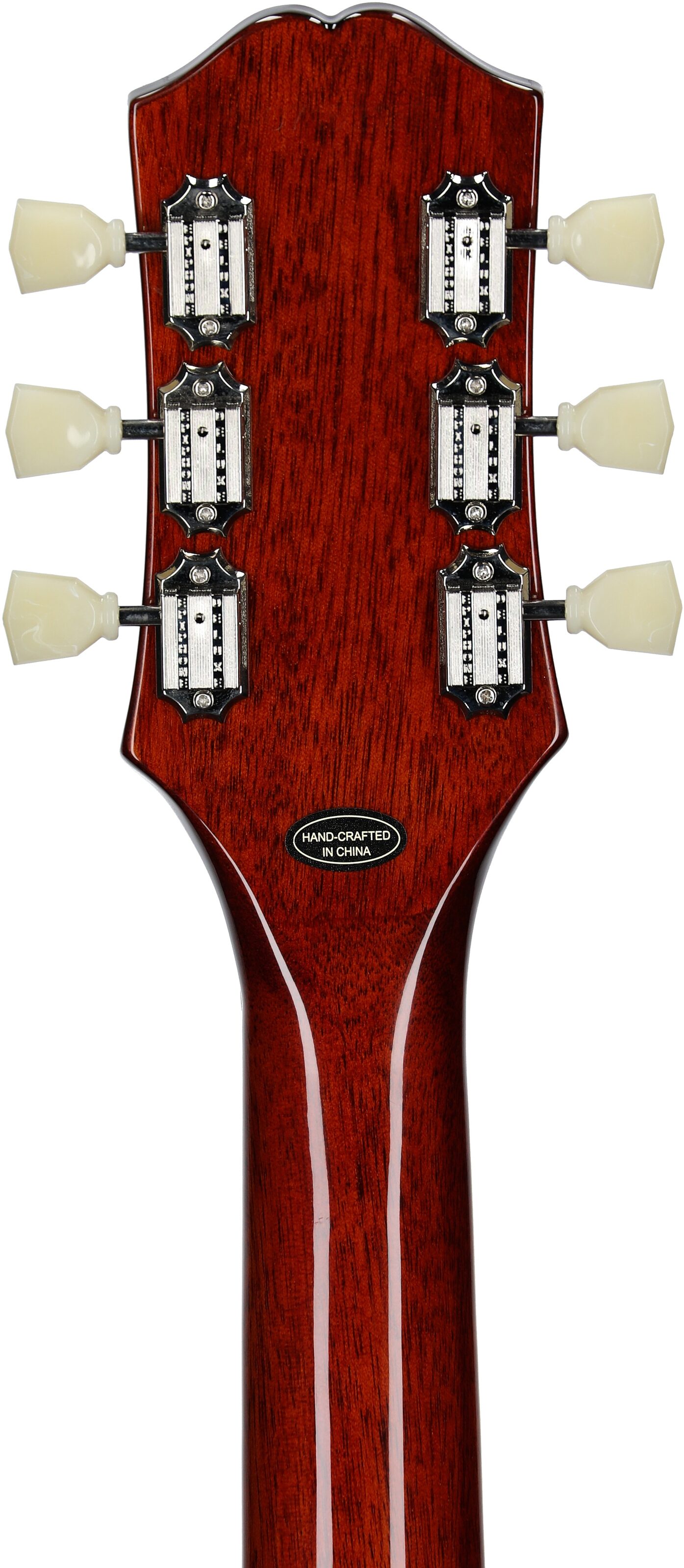Epiphone Inspired by Gibson Les Paul Standard Electric Guitar, Left-Handed (with Gig Bag), Washed Cherry Sunburst, Headstock Straight Back