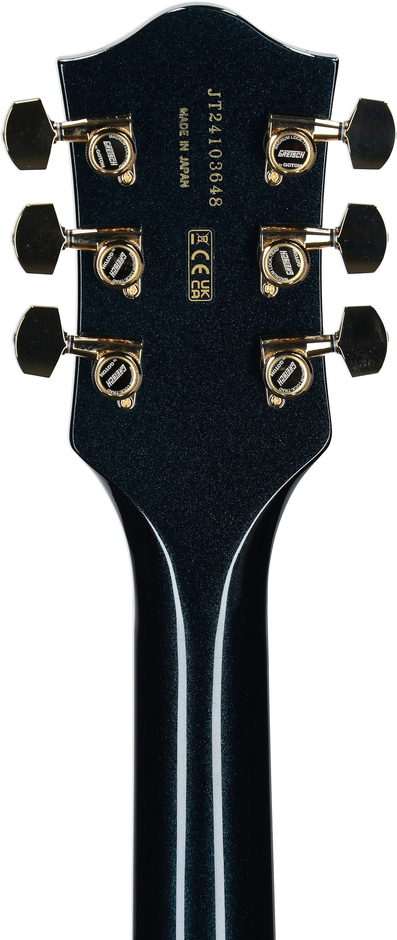 Gretsch Pro Collection Nashville Electric Guitar (with Case), Midnight Sapphire, Headstock Straight Back