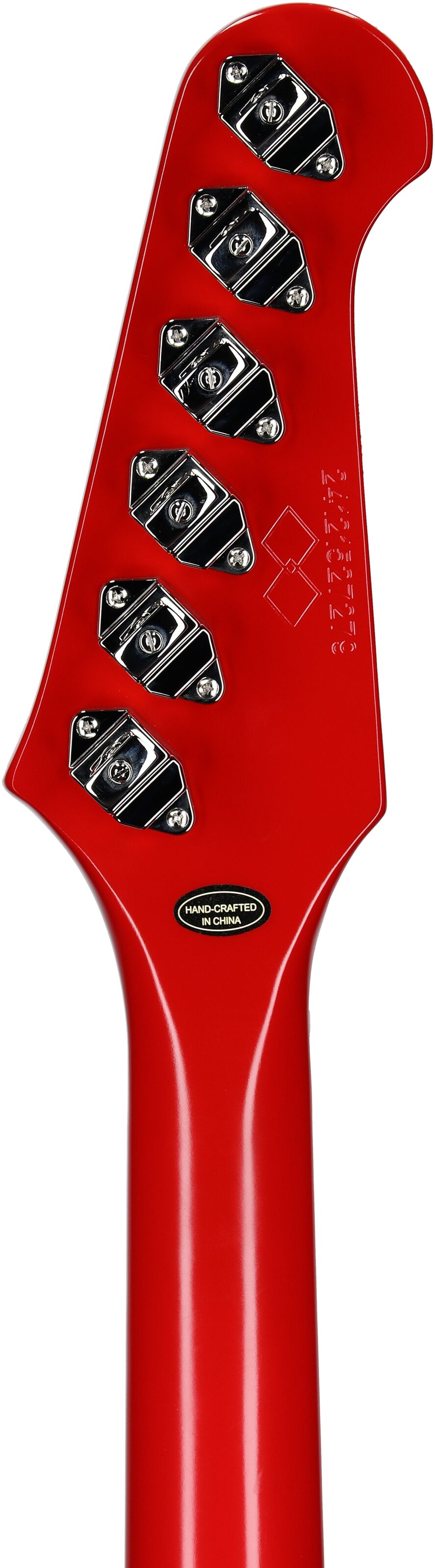 Epiphone Inspired by Gibson Custom 1963 Firebird I Reissue Electric Guitar (with Case), Cardinal Red, Headstock Straight Back