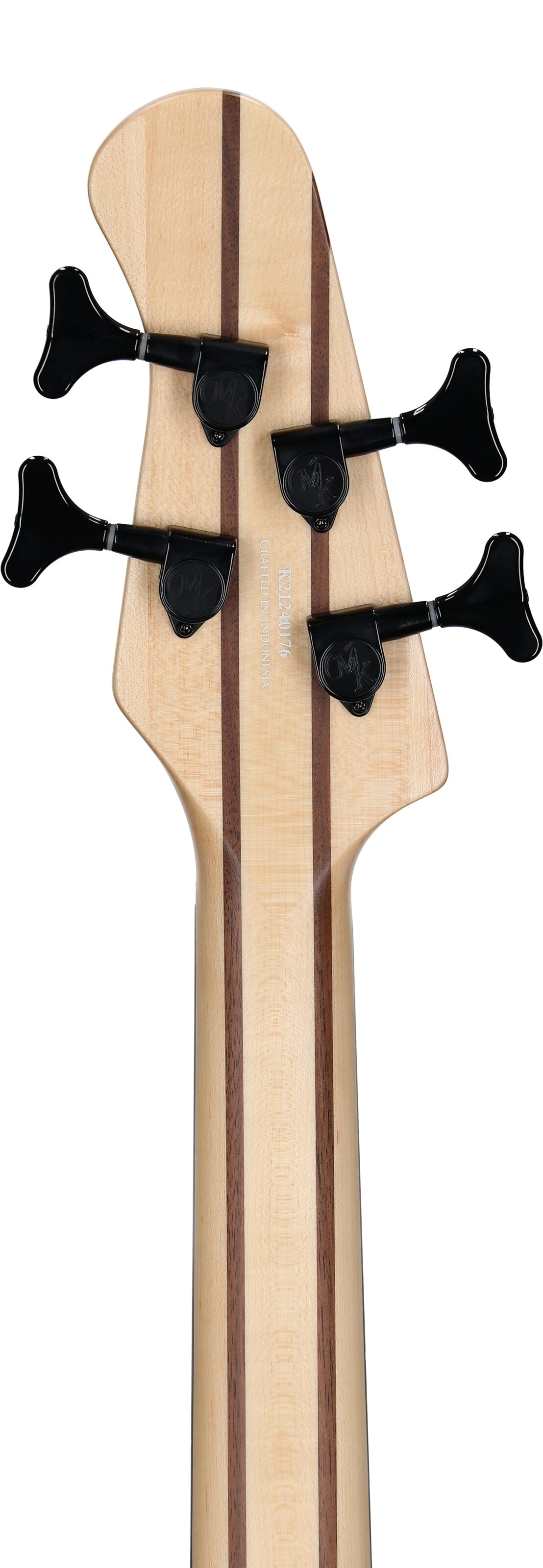 Michael Kelly Pinnacle 4 Electric Bass, Natural Burl, Headstock Straight Back