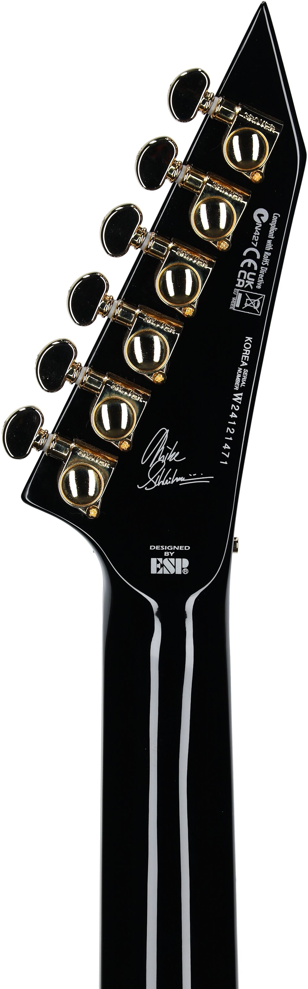 ESP LTD MSV-1 Mike Schleibaum Electric Guitar (with Case), Black, Open Box (Very Good), Headstock Straight Back