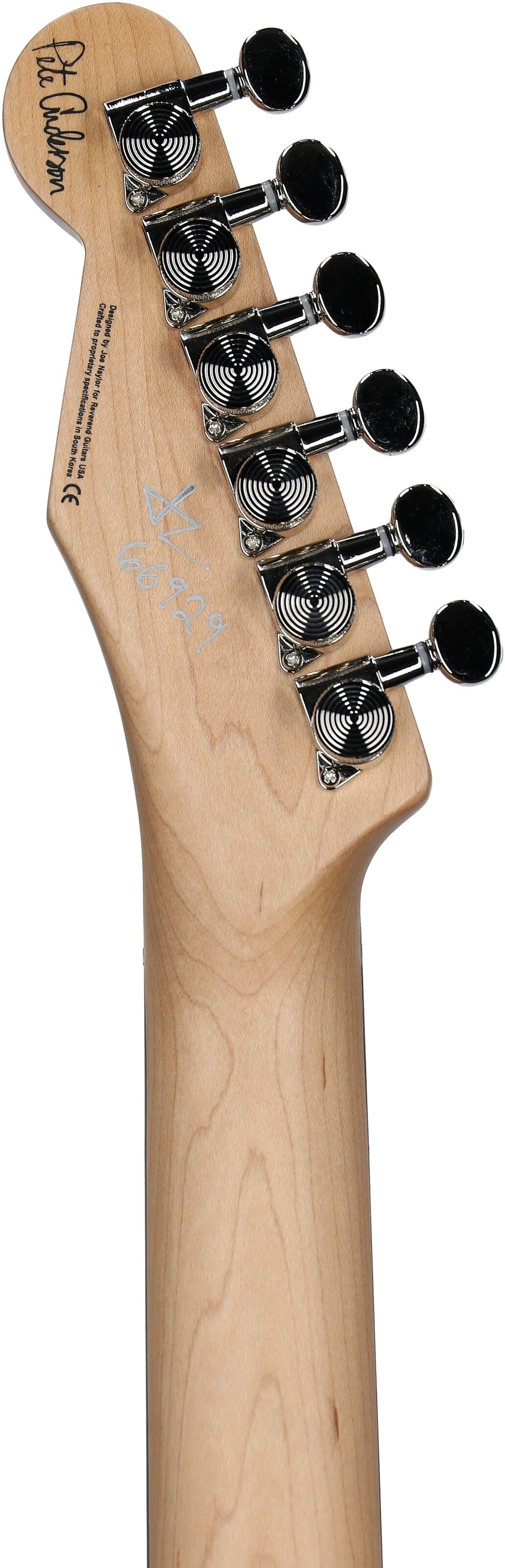 Reverend Pete Anderson Eastsider Custom Electric Guitar, MB, Headstock Straight Back