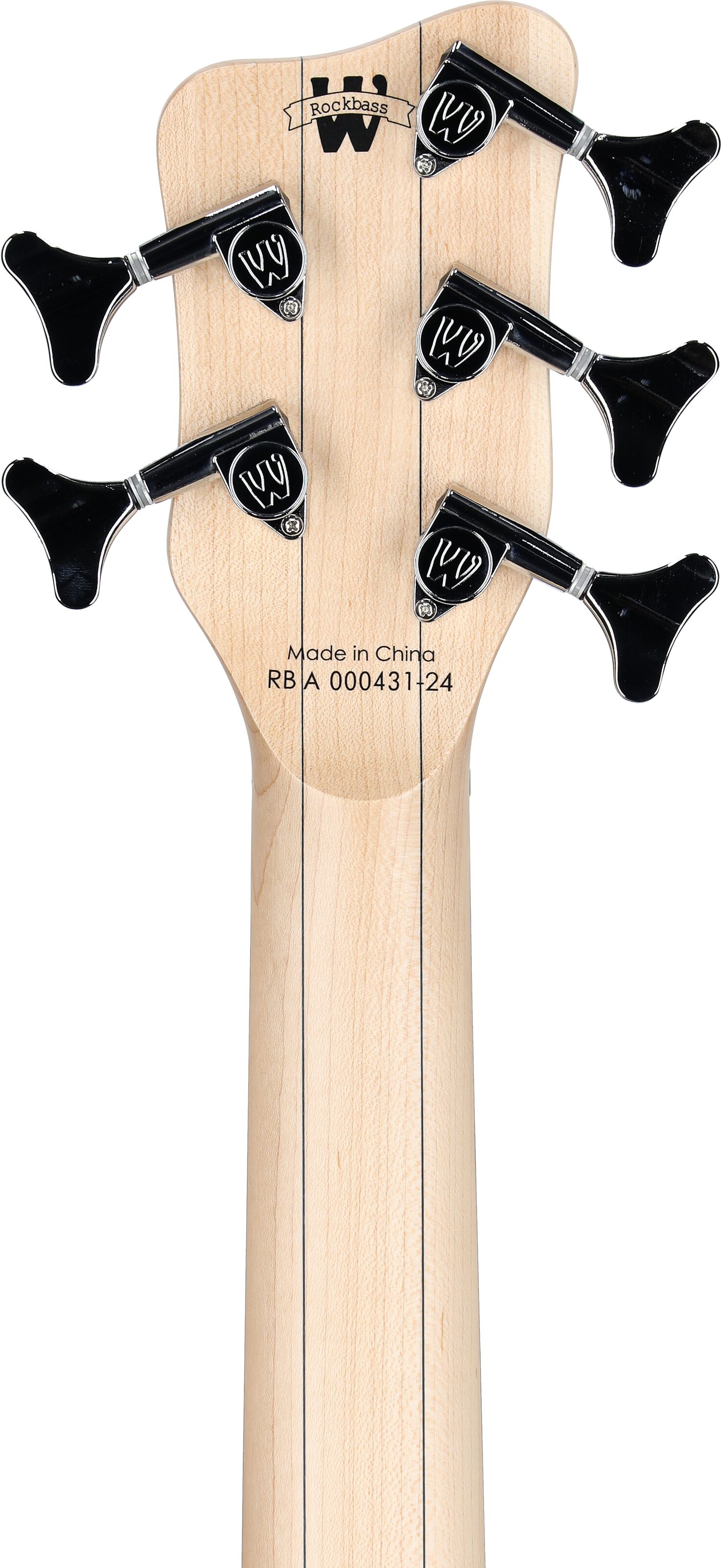 Warwick RockBass Corvette Basic 5 Active Electric Bass, 5-String, Ocean Blue, Headstock Straight Back