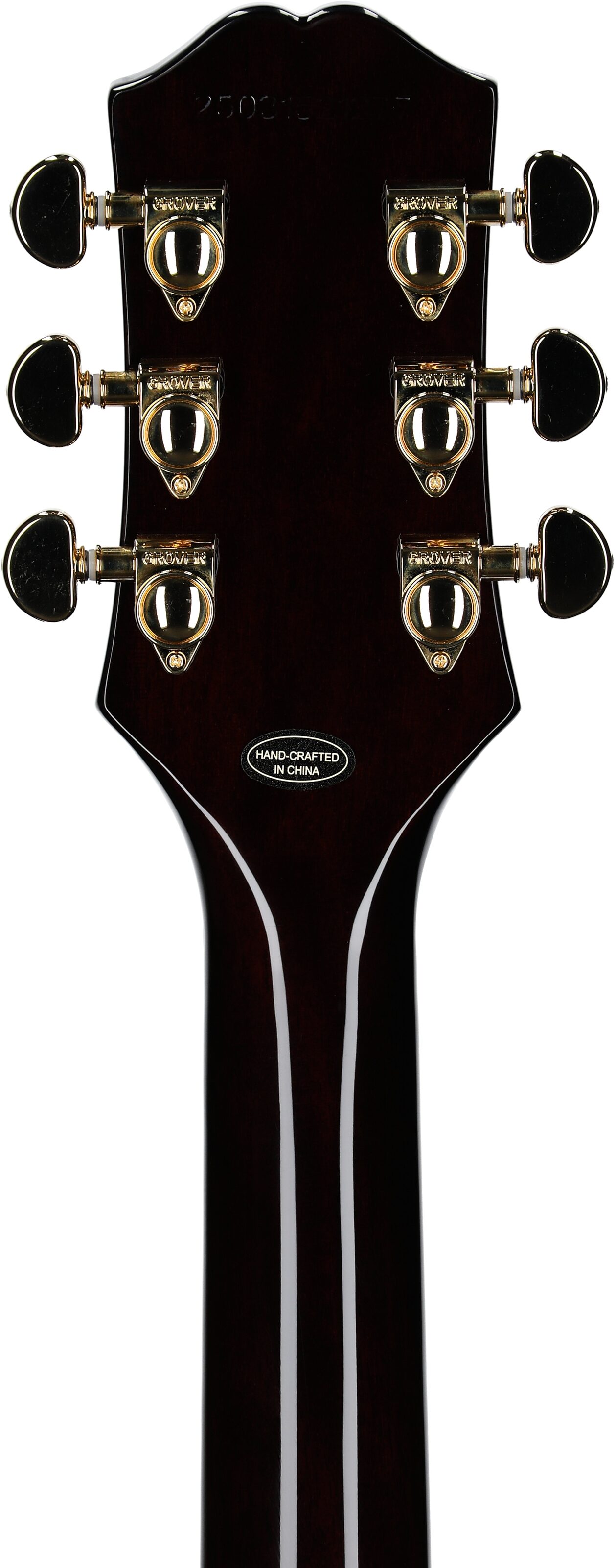 Epiphone Exclusive Les Paul Custom Figured Electric Guitar (with Gig Bag), Root Beer, Headstock Straight Back