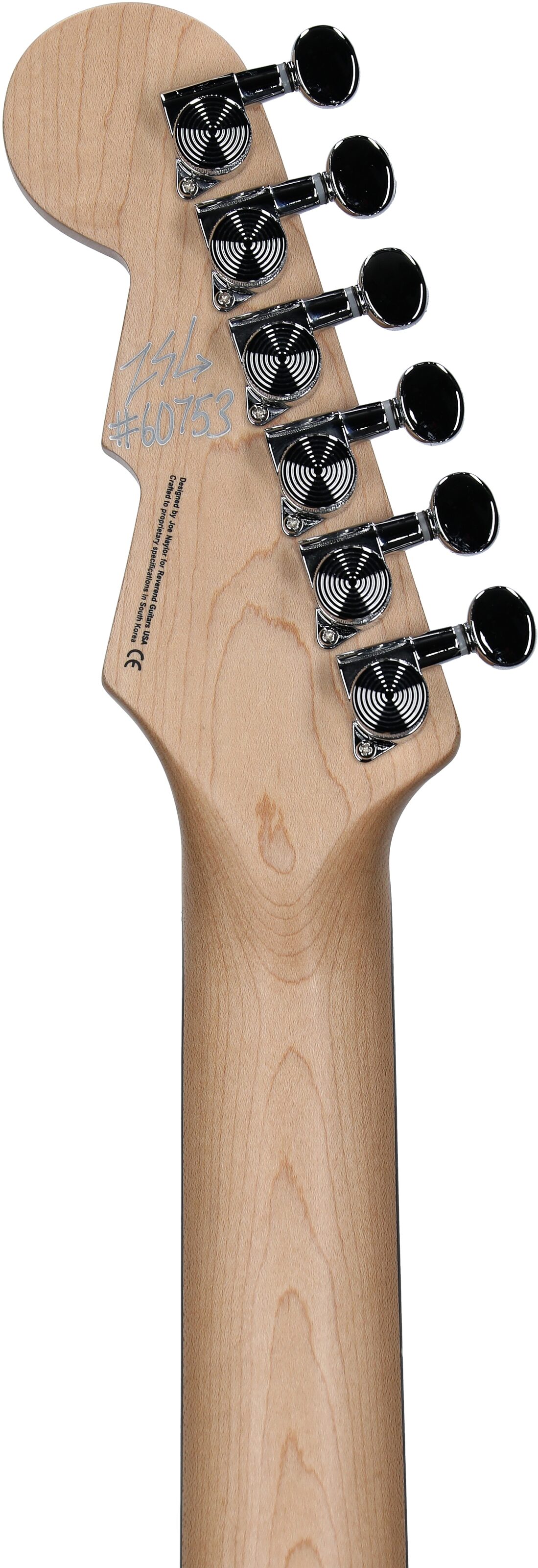 Reverend Crosscut Electric Guitar, Midnight Black, Rosewood Fretboard, Headstock Straight Back