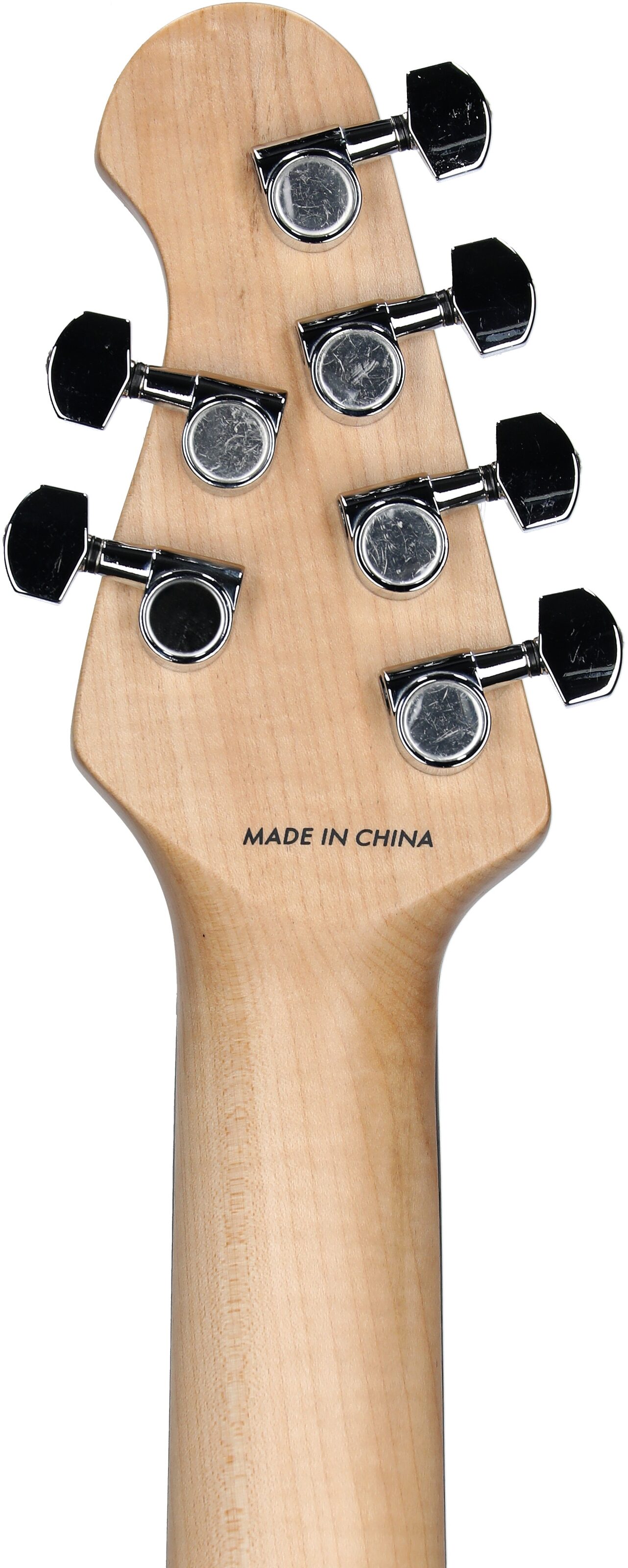 Sterling Intro Series Cutlass HSS Electric Guitar, Electric Blue, Headstock Straight Back