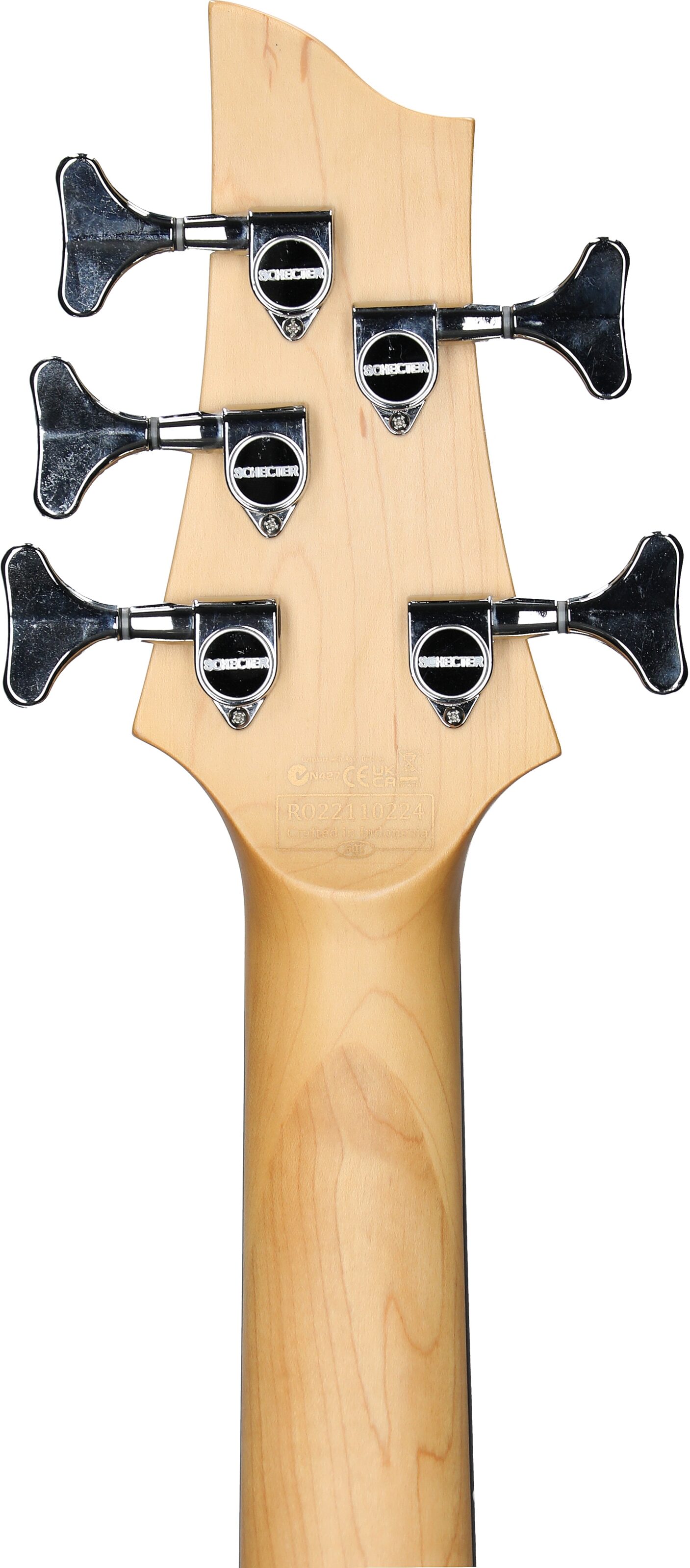 Schecter C-5 Plus Electric Bass, Ocean Blue Burst, Headstock Straight Back