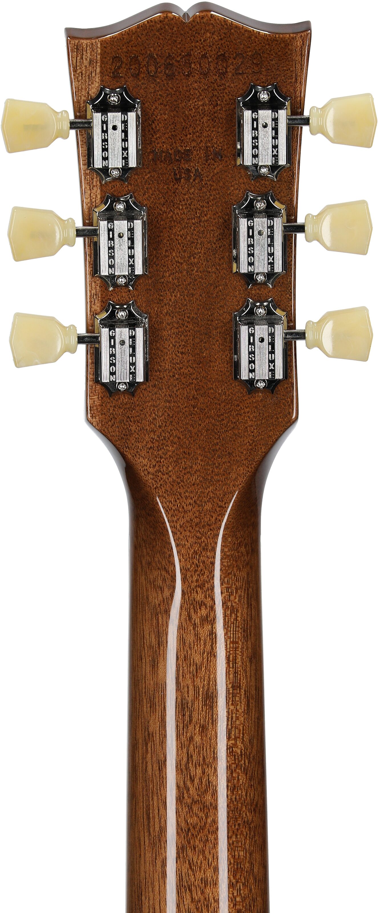 Gibson Exclusive Les Paul Studio Figured Electric Guitar (with Soft Case), Figured Ocean Blue, Headstock Straight Back
