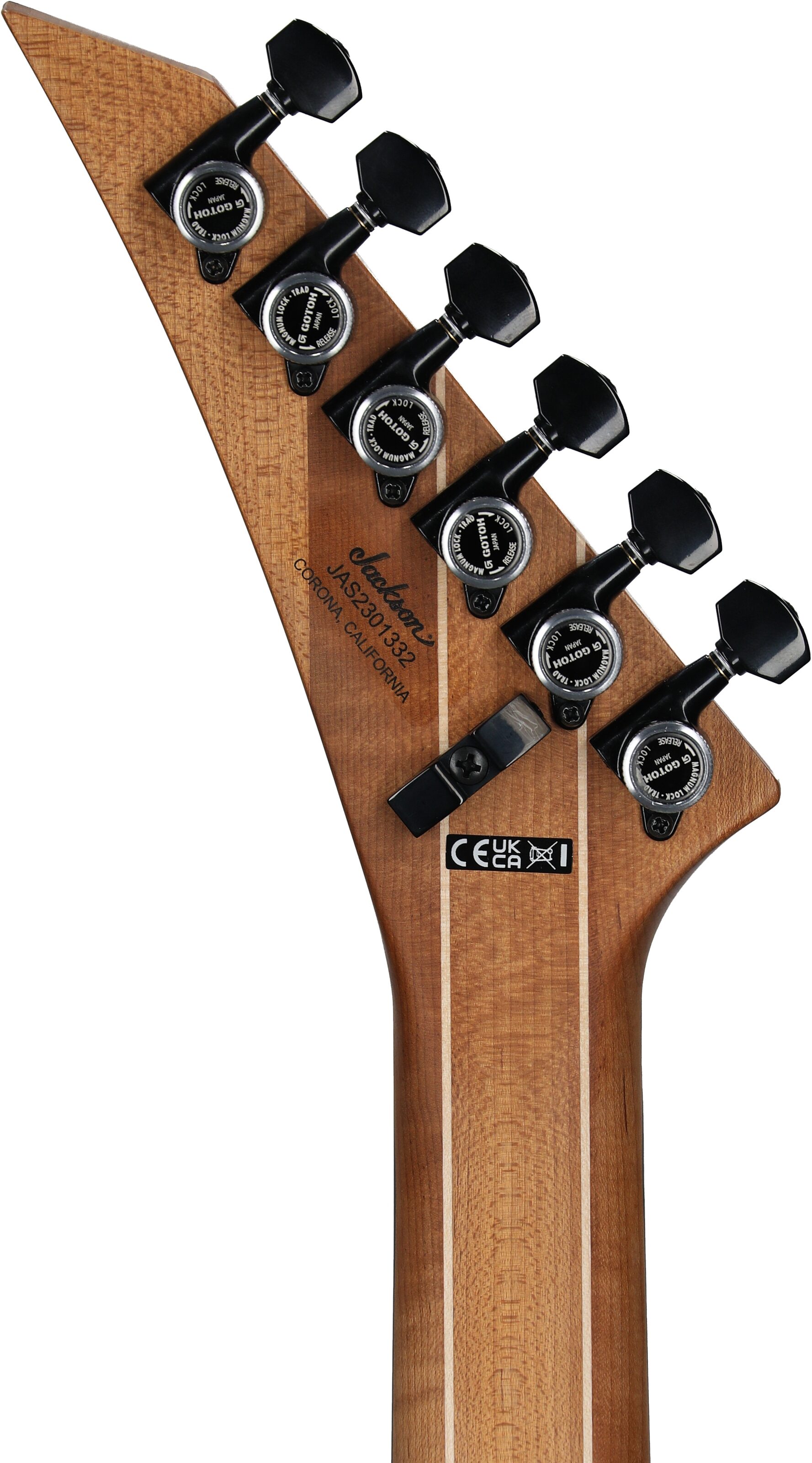 Jackson American Series Virtuoso Electric Guitar (with Case), Specific Ocean, Headstock Straight Back
