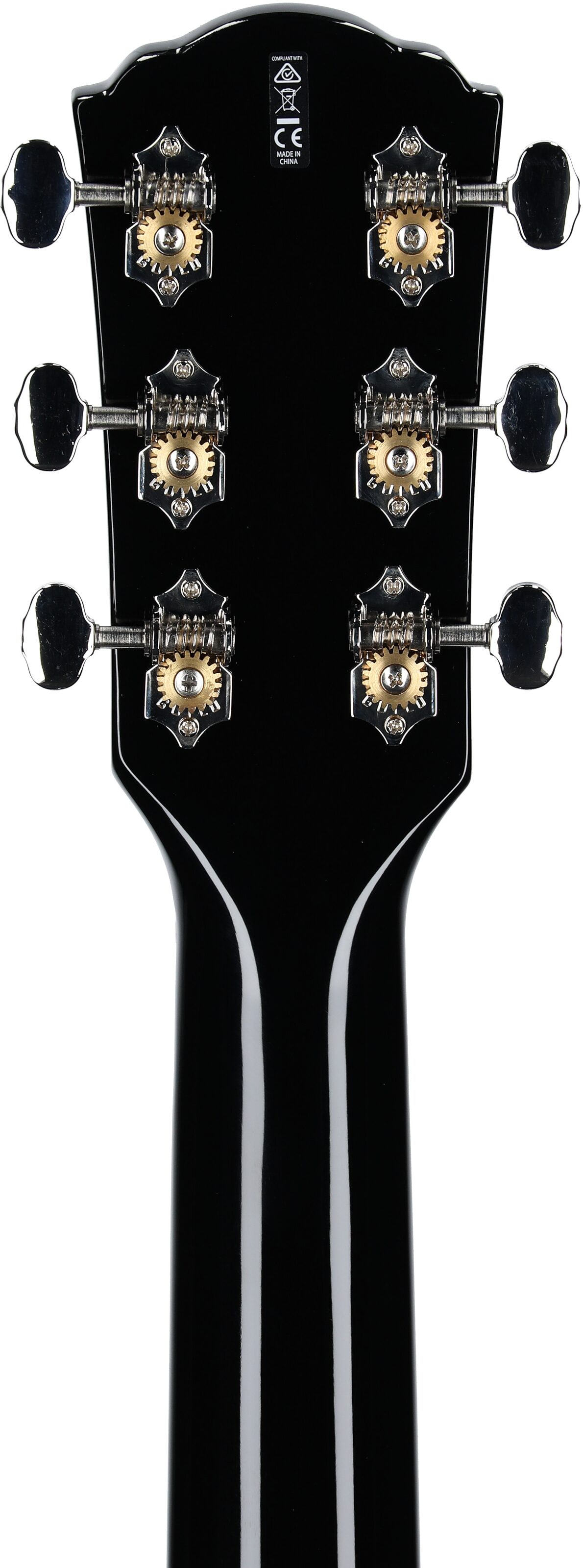 Guild DS-240E Dreadnought Acoustic-Electric Guitar, Black, Headstock Straight Back