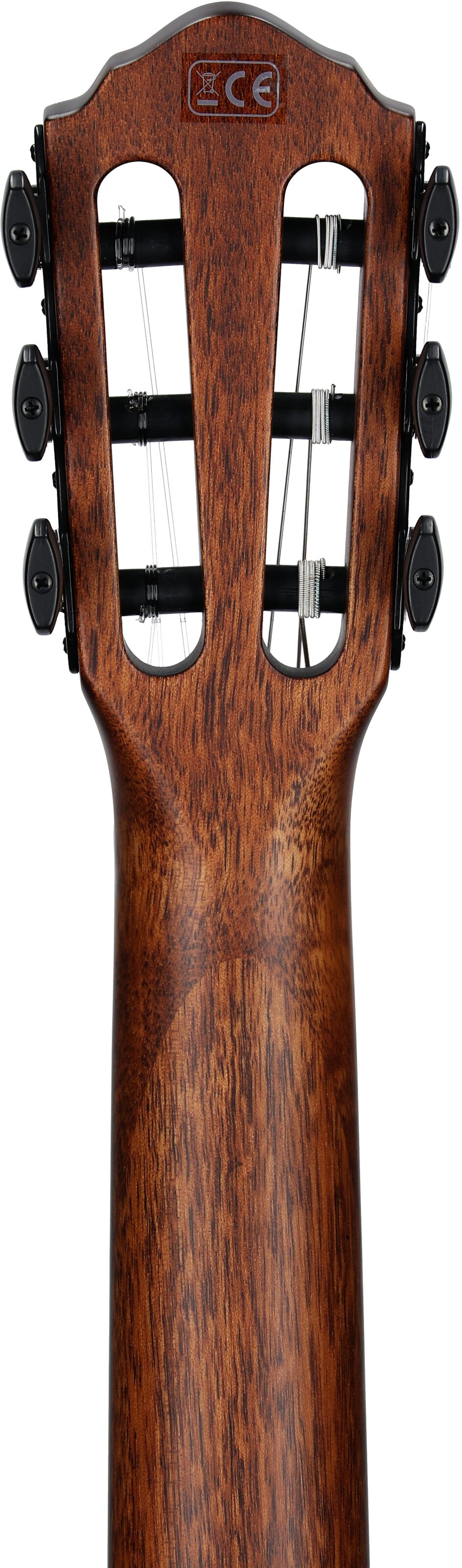 Michael Kelly Forte Port Nylon Classical Acoustic-Electric Guitar, Java Ebony, Headstock Straight Back