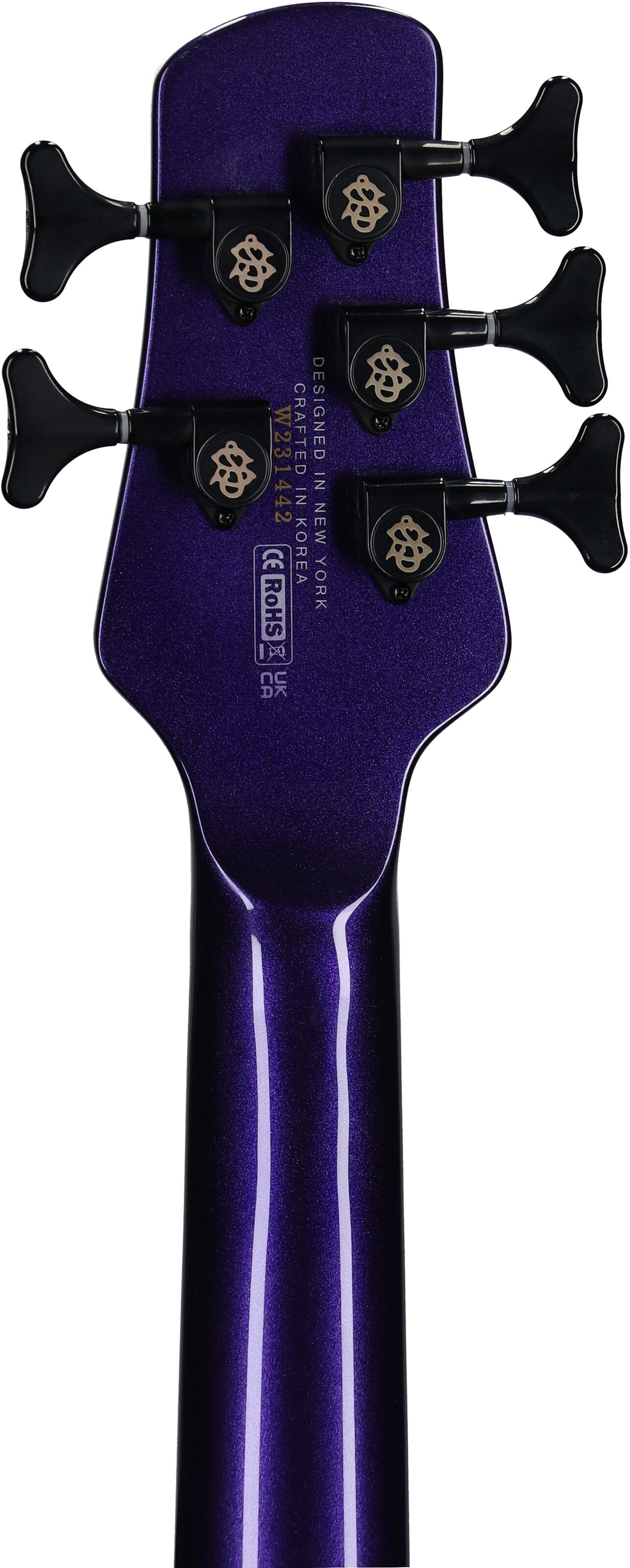 Spector NS Dimension HP Multi-Scale 5-String Bass Guitar (with Bag), Plum Crazy, Headstock Straight Back