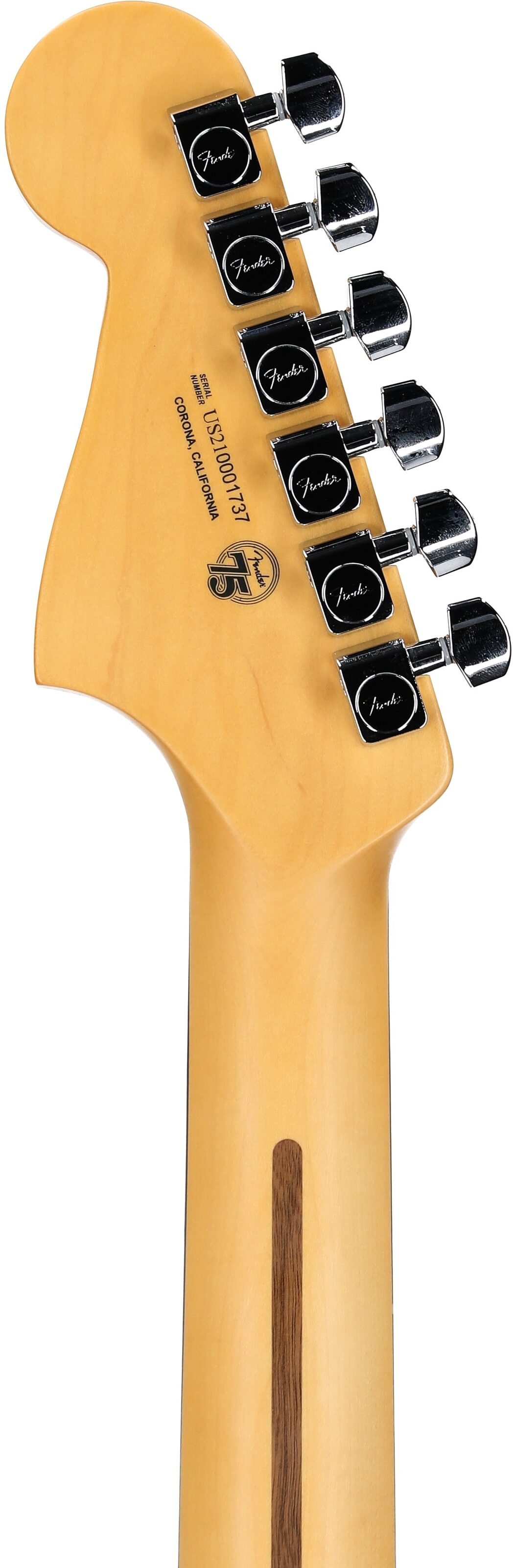 Fender American Pro II Jazzmaster Electric Guitar, Rosewood Fingerboard (with Case), Mercury, Headstock Straight Back