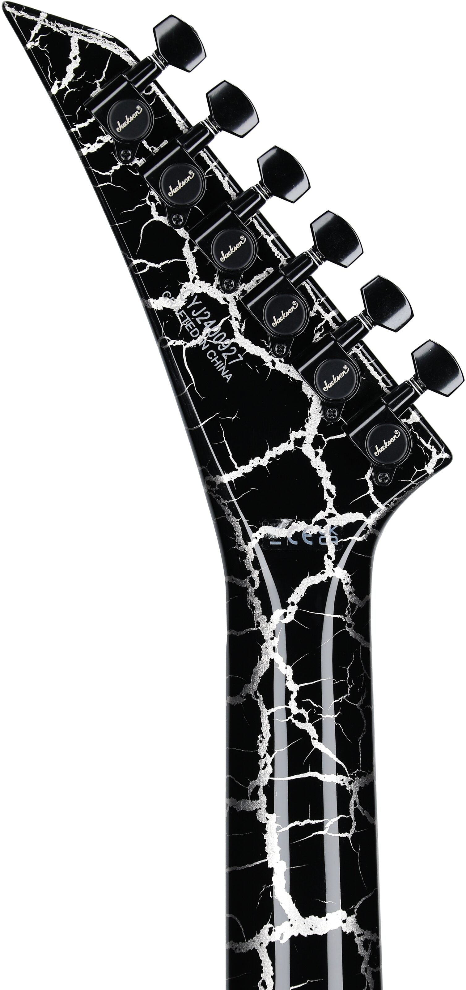 Jackson X Series Soloist SLX DX Crackle Electric Guitar, Silver Mercury Crackle, Headstock Straight Back