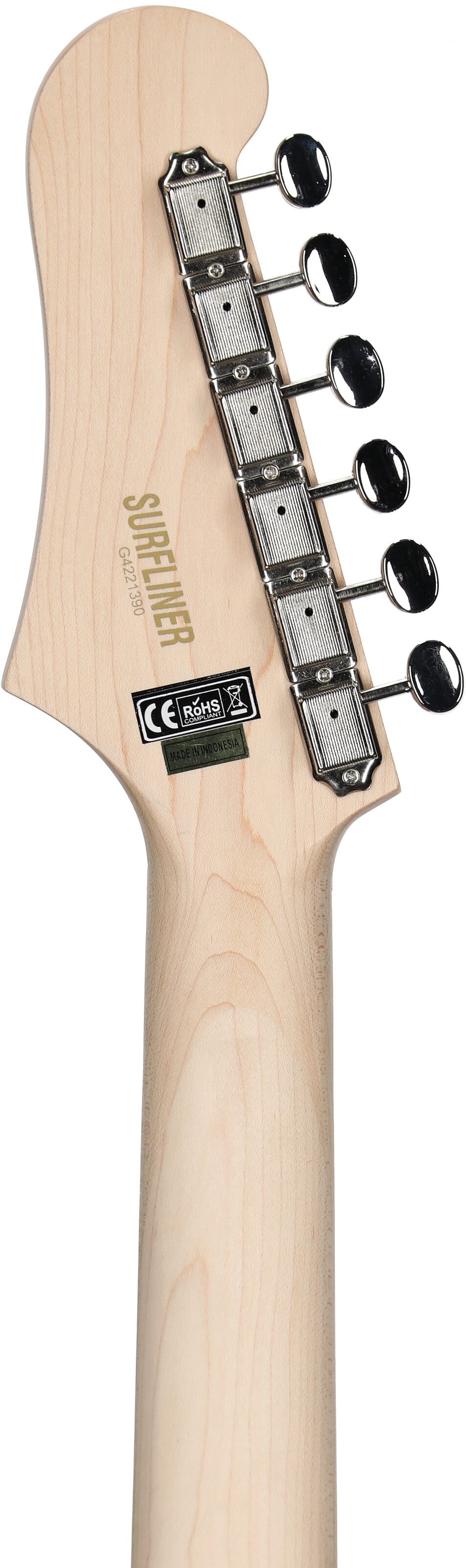 Guild Surfliner Electric Guitar, Sunset Orange, Headstock Straight Back