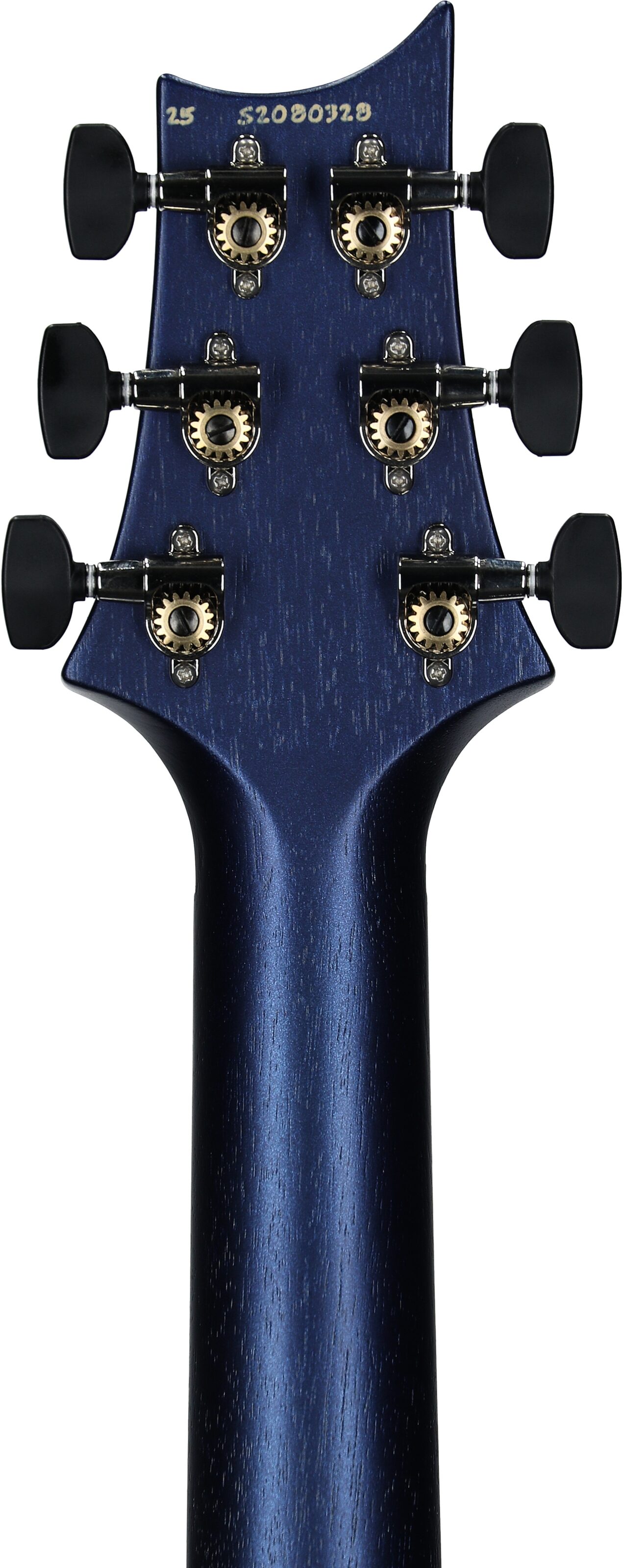 PRS Paul Reed Smith S2 Vela Satin Electric Guitar (with Gig Bag), Metallic Midnight, Headstock Straight Back